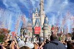 Fireworks and confetti fly over Cinderella Castle at Walt Disney World's Magic Kingdom