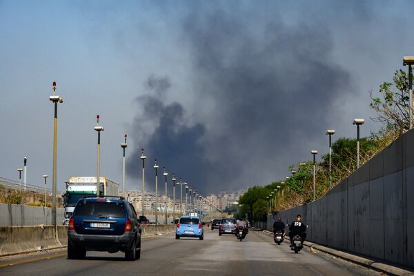 Smoke Rises From Israeli Strikes Against Hezbollah In Beirut Southern Suburbs