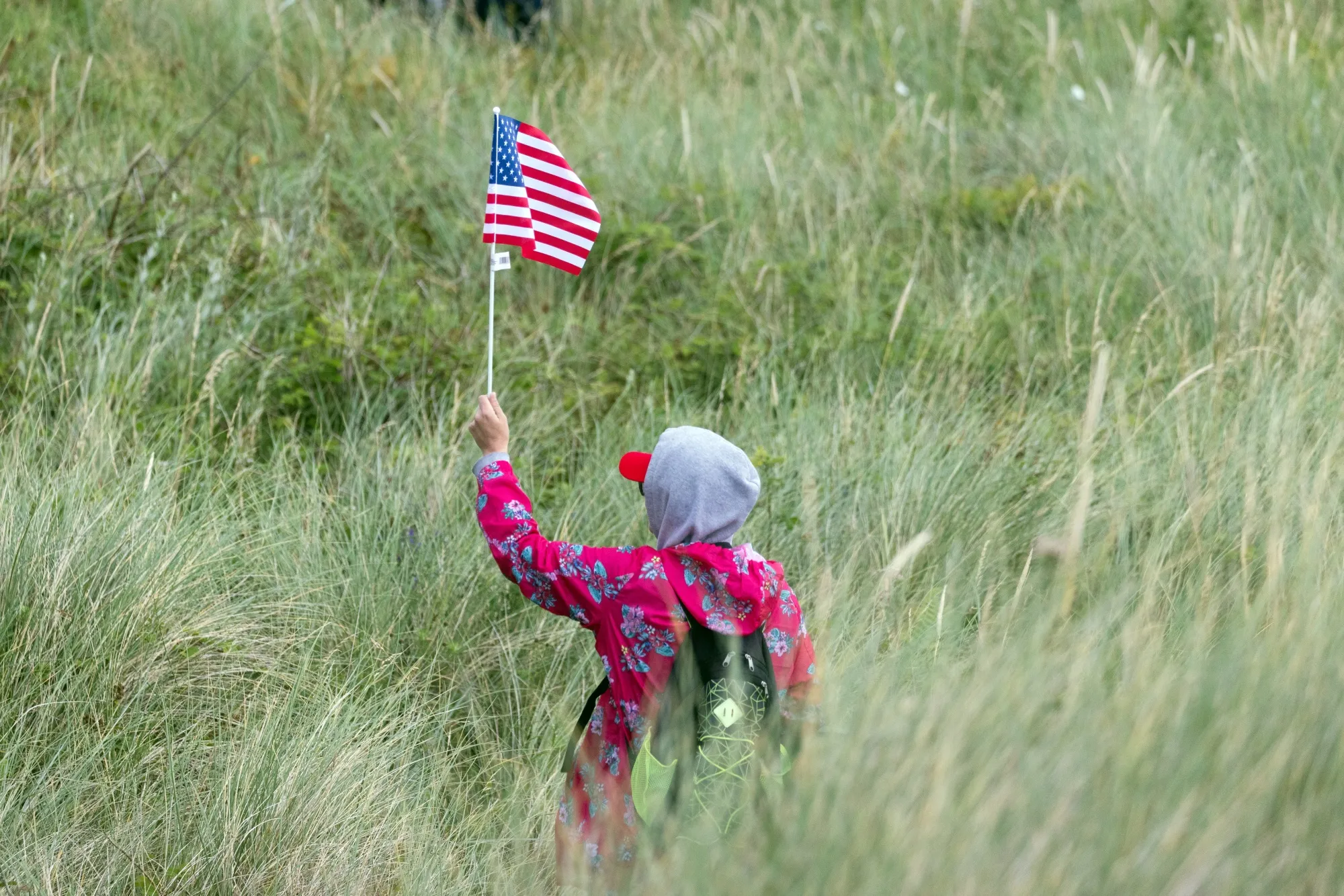 A Trump supporter at the Trump Turnberry golf course in Turnberry, Scotland, on July 27.
