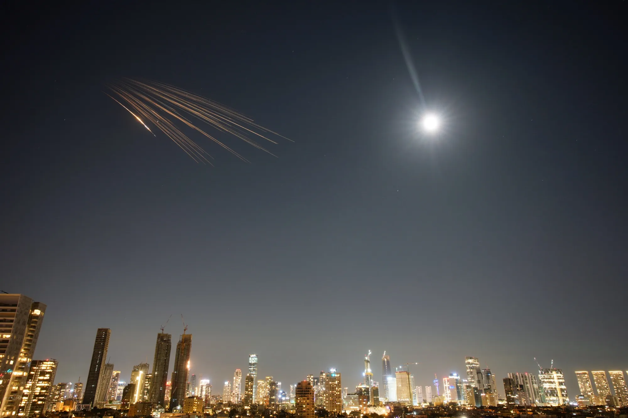 Iranian missiles over central Israel on March 5.