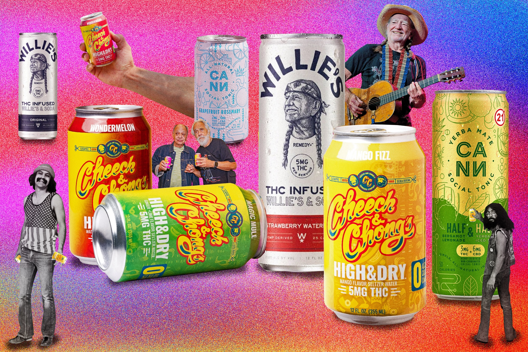 Infused drinks from CAAN, Cheech &amp; Chong and Willie’s Remedy+.