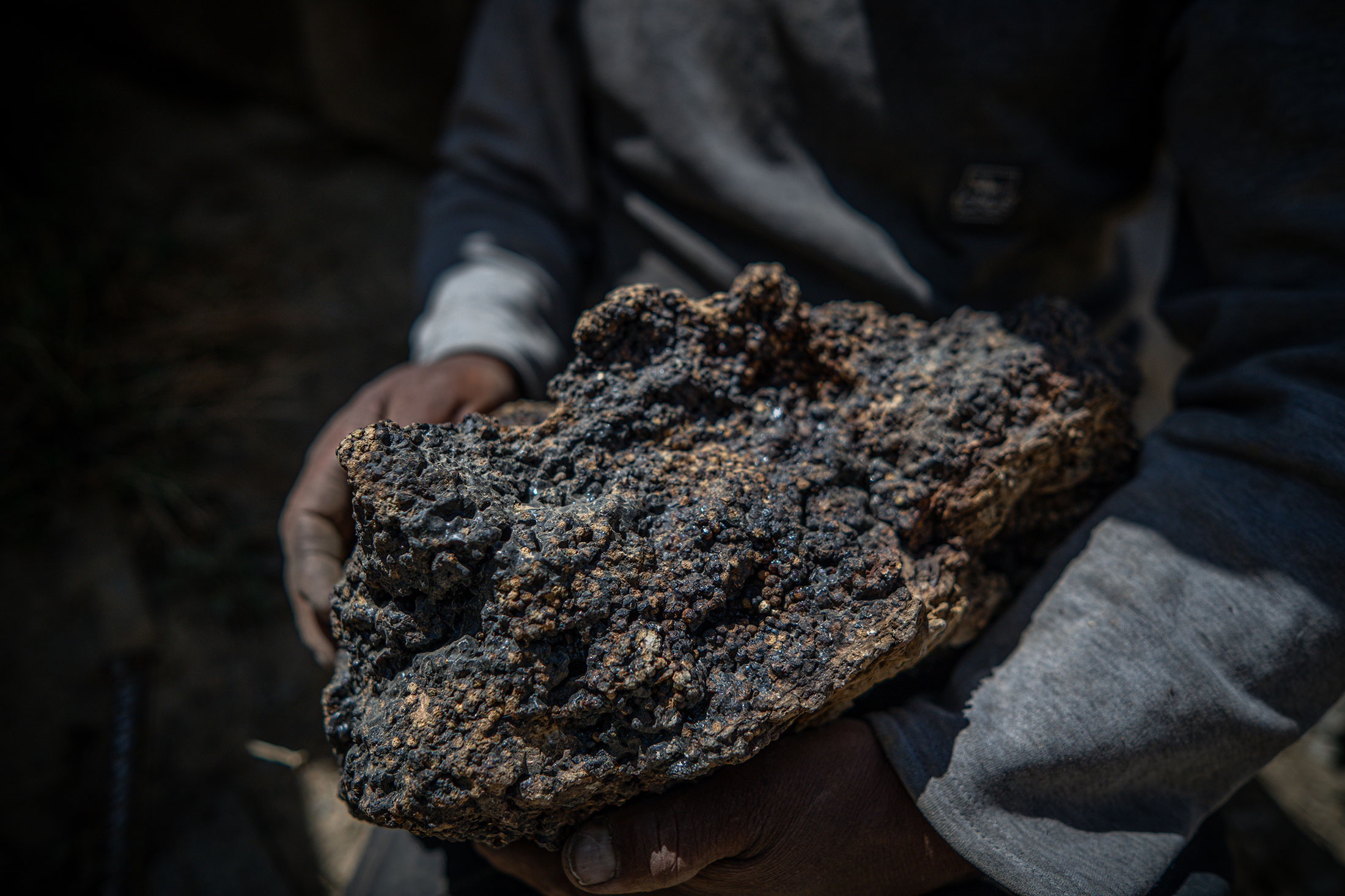 Shilajit rock. Photographer: Morup Namgail for Bloomberg Businessweek