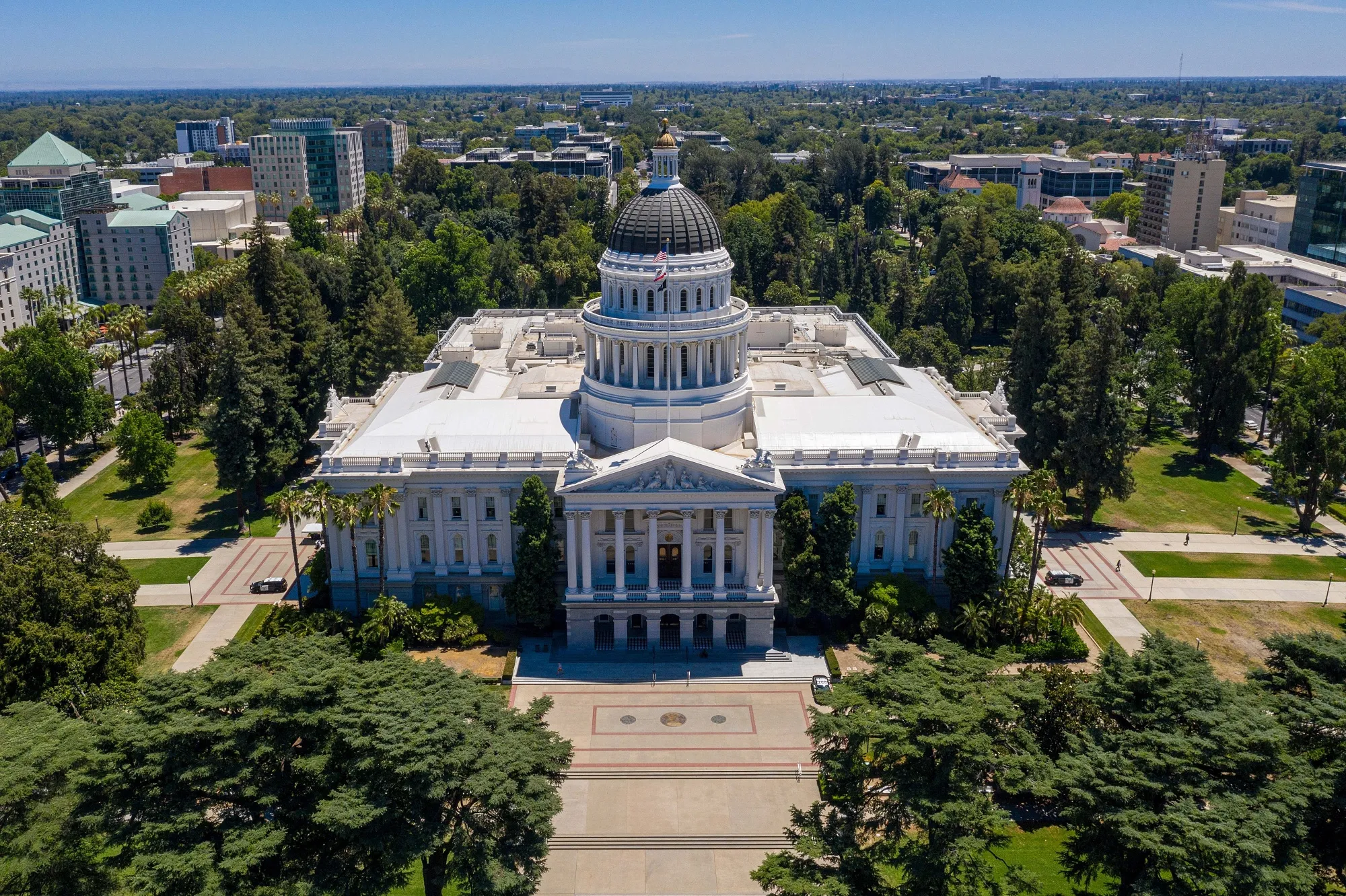 The California State Capitol building in Sacramento, California.