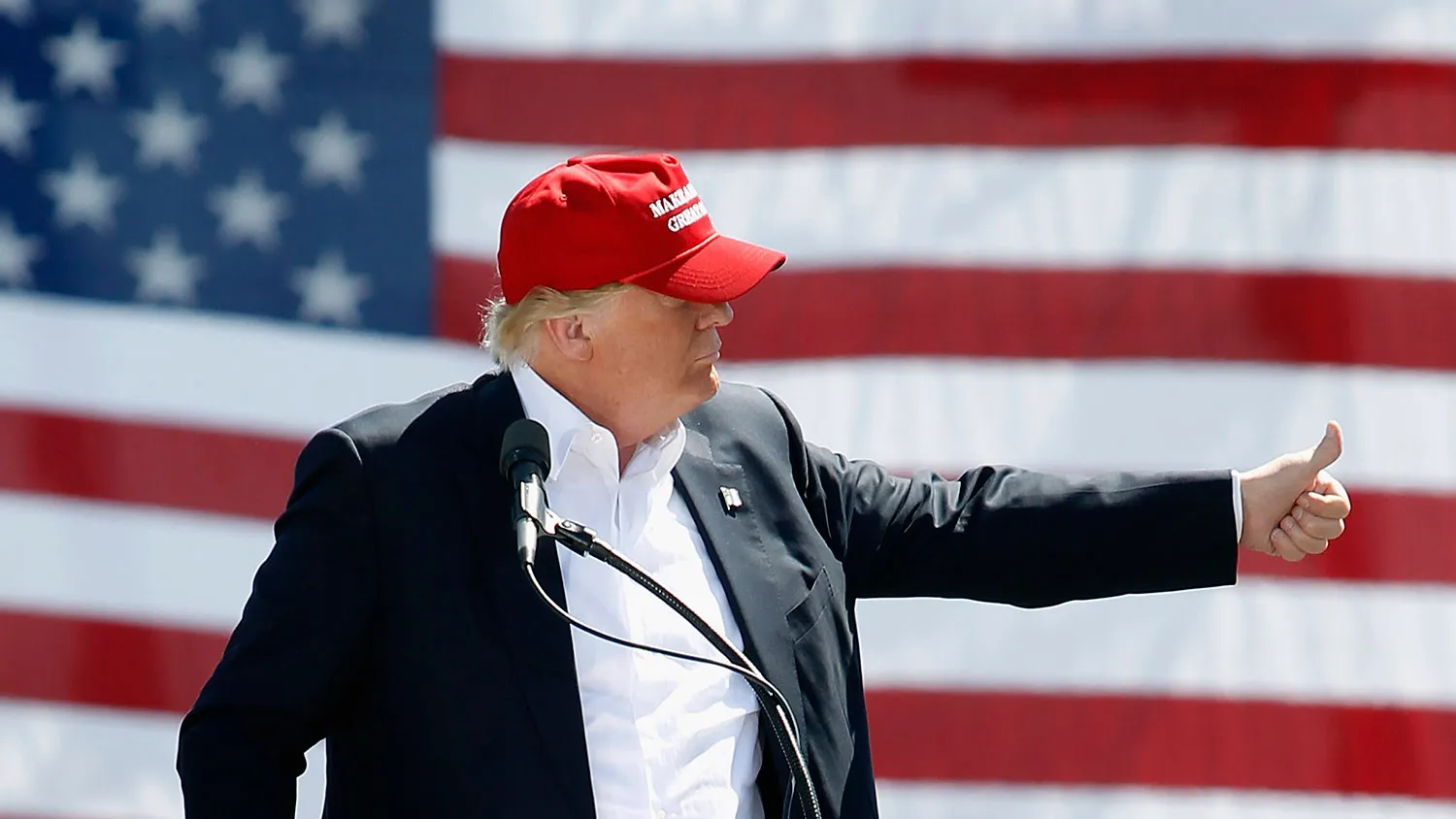 Republican presidential candidate Donald Trump speaks on March 19, 2016, in Fountain Hills, Arizona.