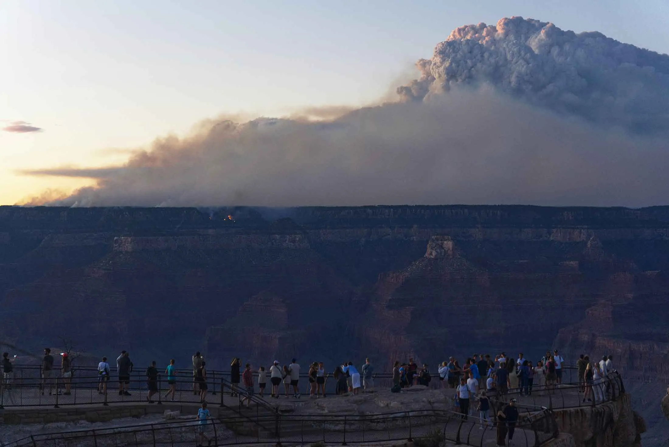 Smoke from the Dragon Bravo Fire at the Grand Canyon on&nbsp;July 28.