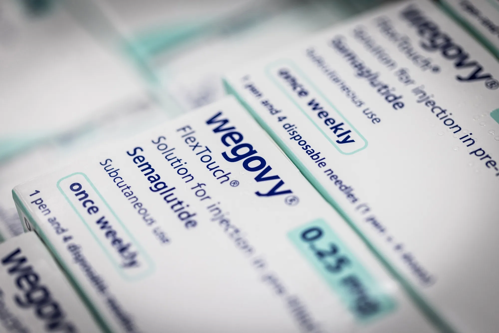 Packets of Wegovy at the Novo Nordisk A/S production facilities in Hillerod, Denmark.
