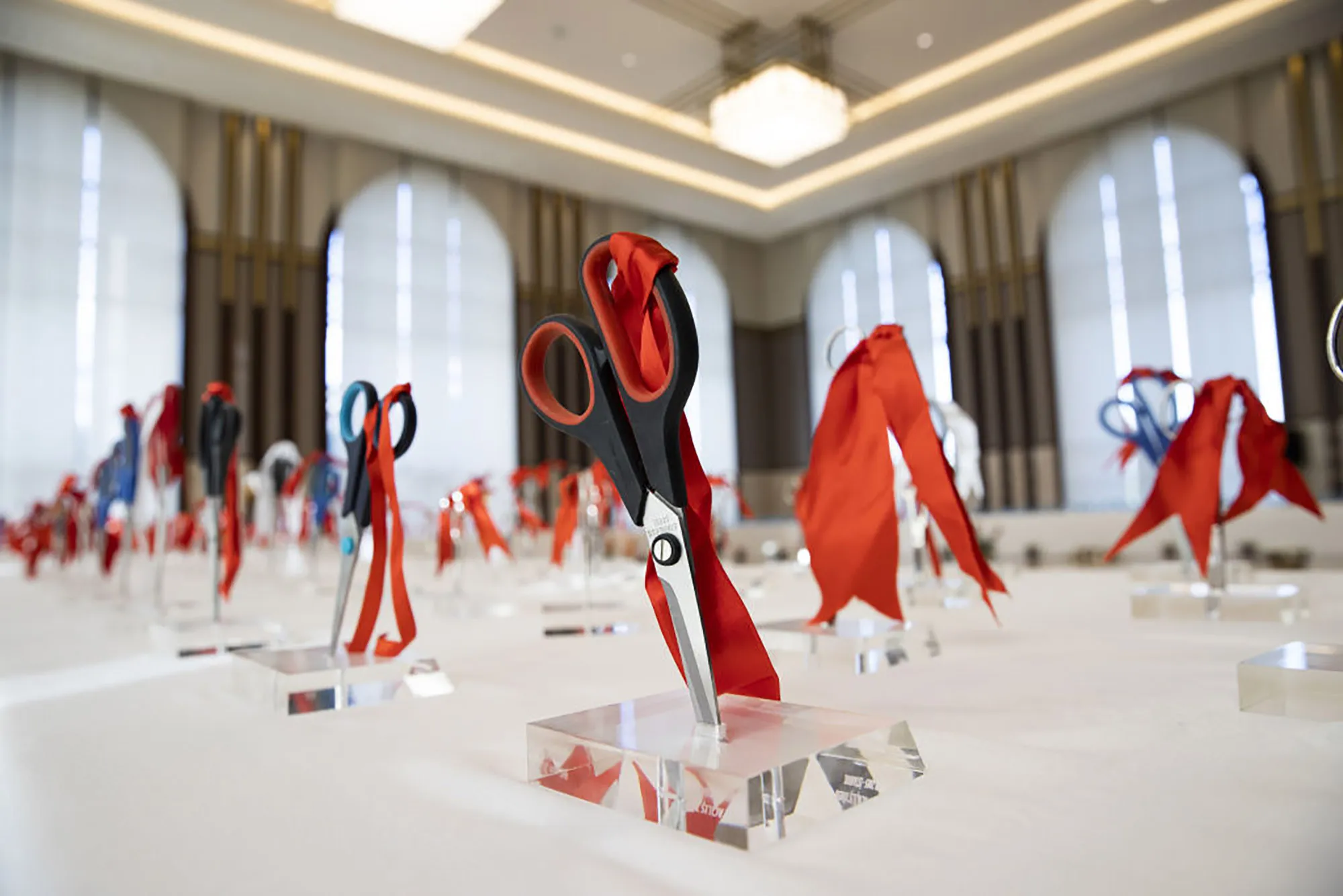 Ribbons and scissors at the Presidential Exhibition Hall in Ankara, on Dec. 10.