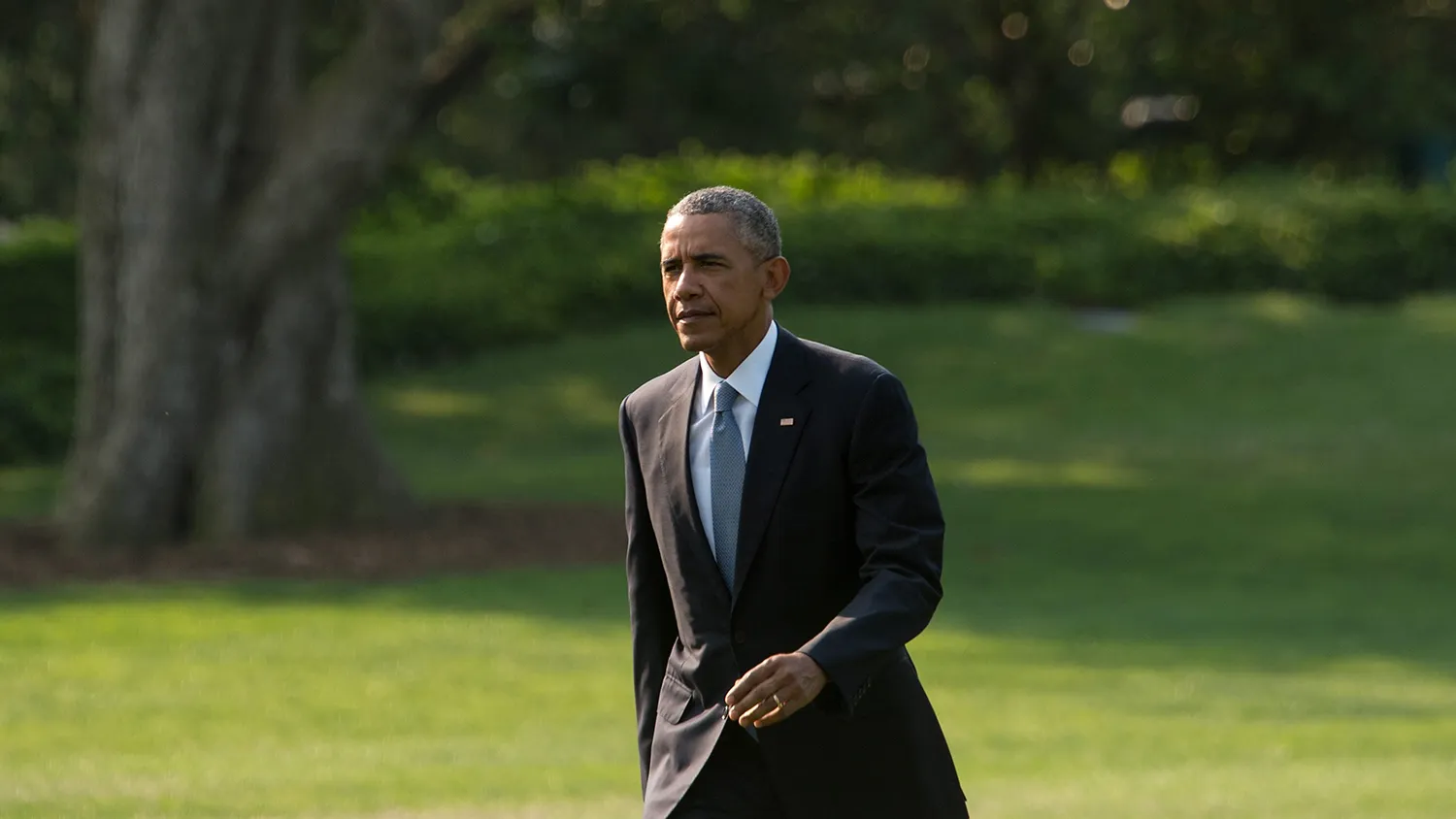 US President Barack Obama arrives at the White House in Washington, DC, on September 3, 2015 upon his return from a three-day trip to Alaska.

