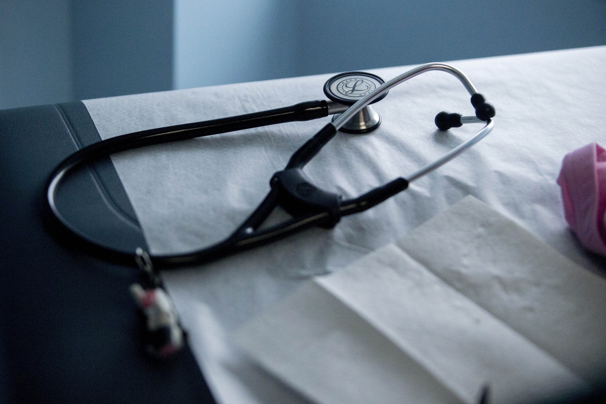 A stethoscope on an examination table in an exam room in 2015. Photographer: Andrew Harrer/Bloomberg