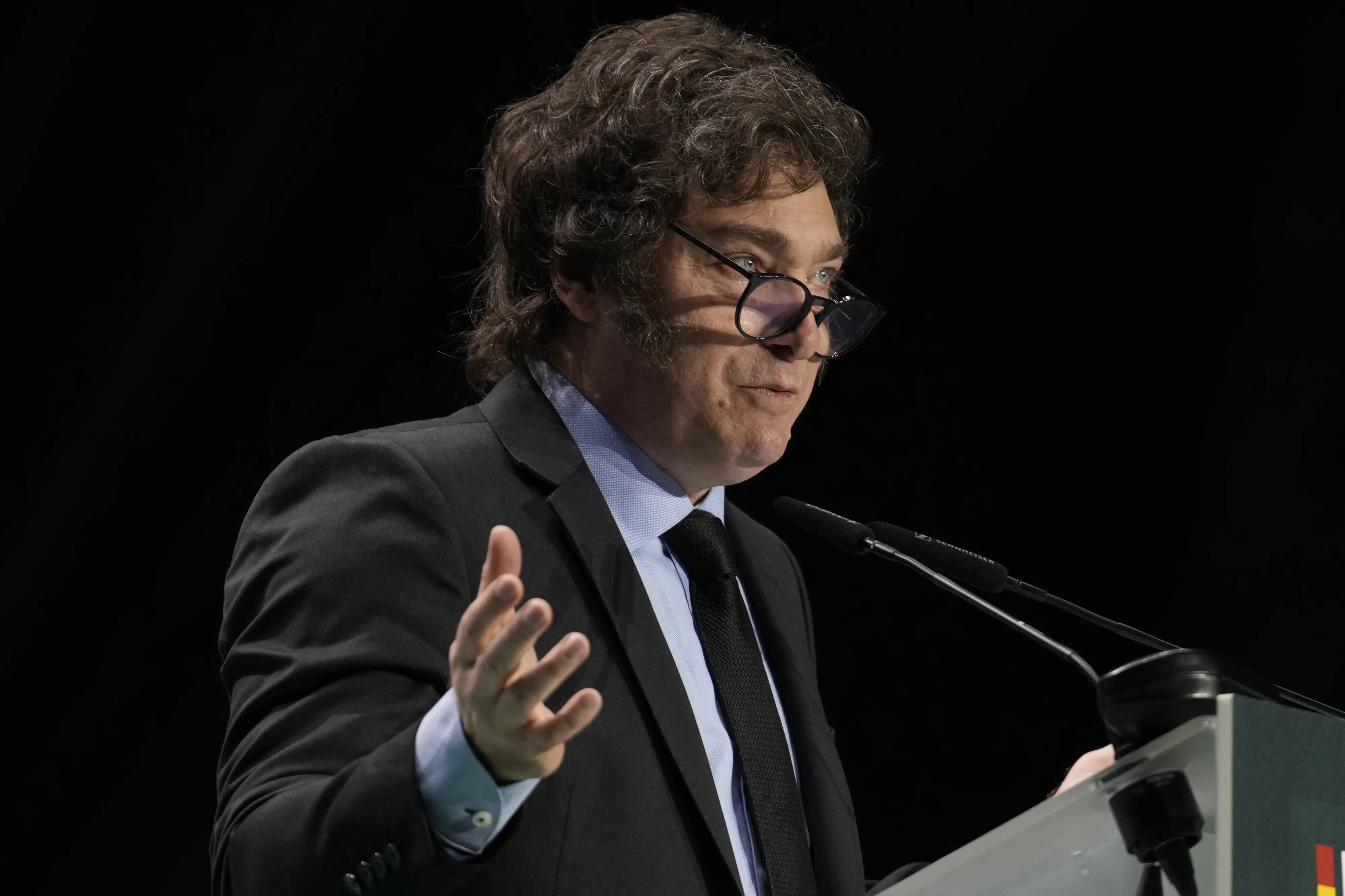 Javier Milei, presidente de Argentina, en el evento Europa Viva 24, organizado por el partido Vox, antes de las elecciones europeas, en Madrid, España, el domingo 19 de mayo de 2024.
