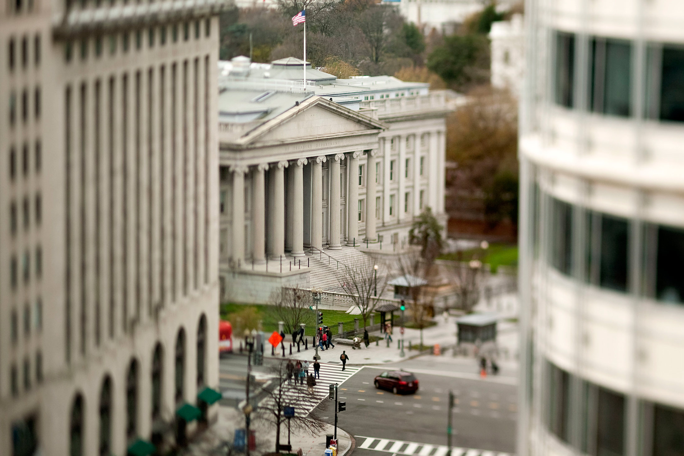 The U.S. Treasury building in Washington, D.C.
