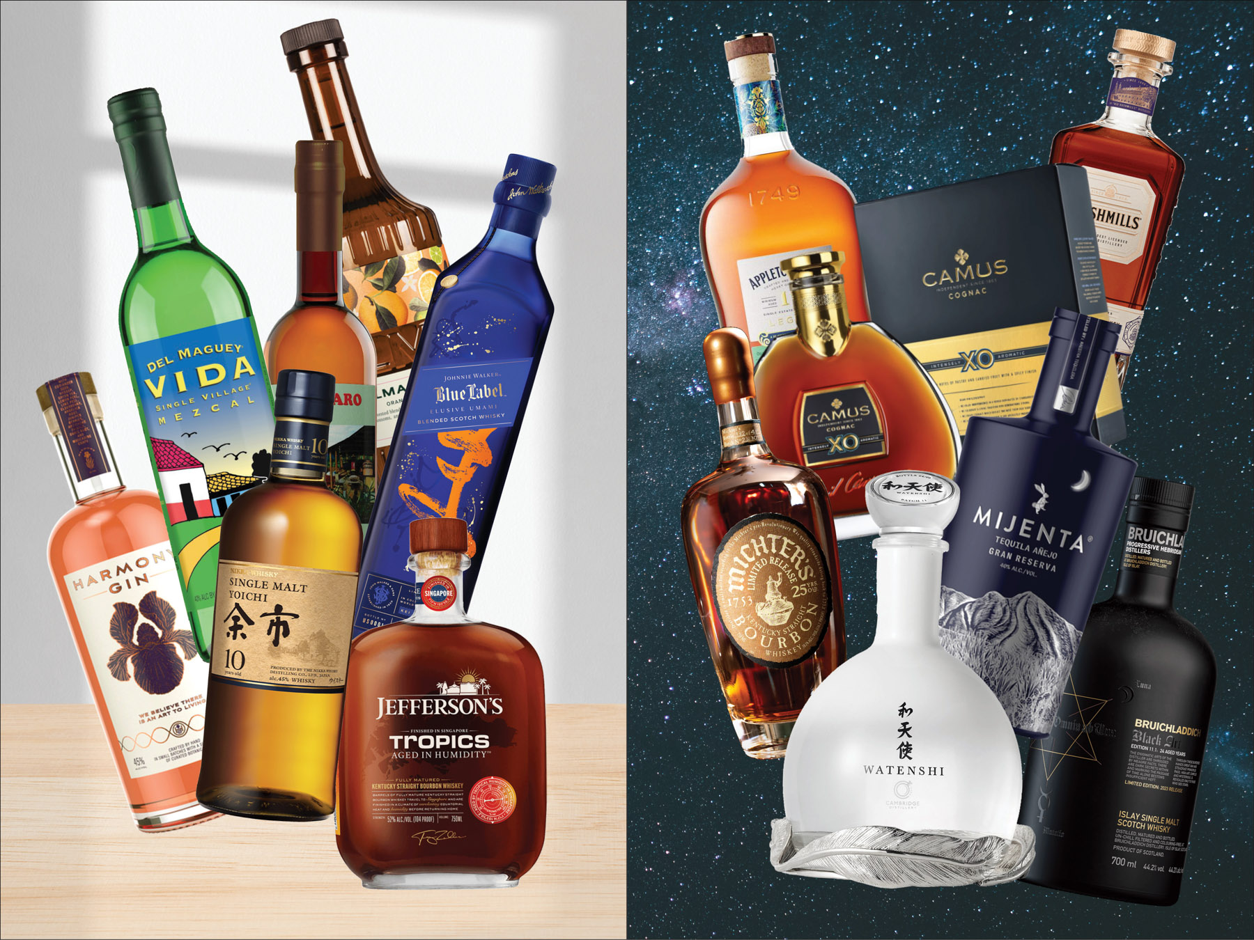 Best Whiskey, Tequila, Mezcal, Cognac 2023: Bloomberg Rum, Bottles Gin, Stand - 18 Out