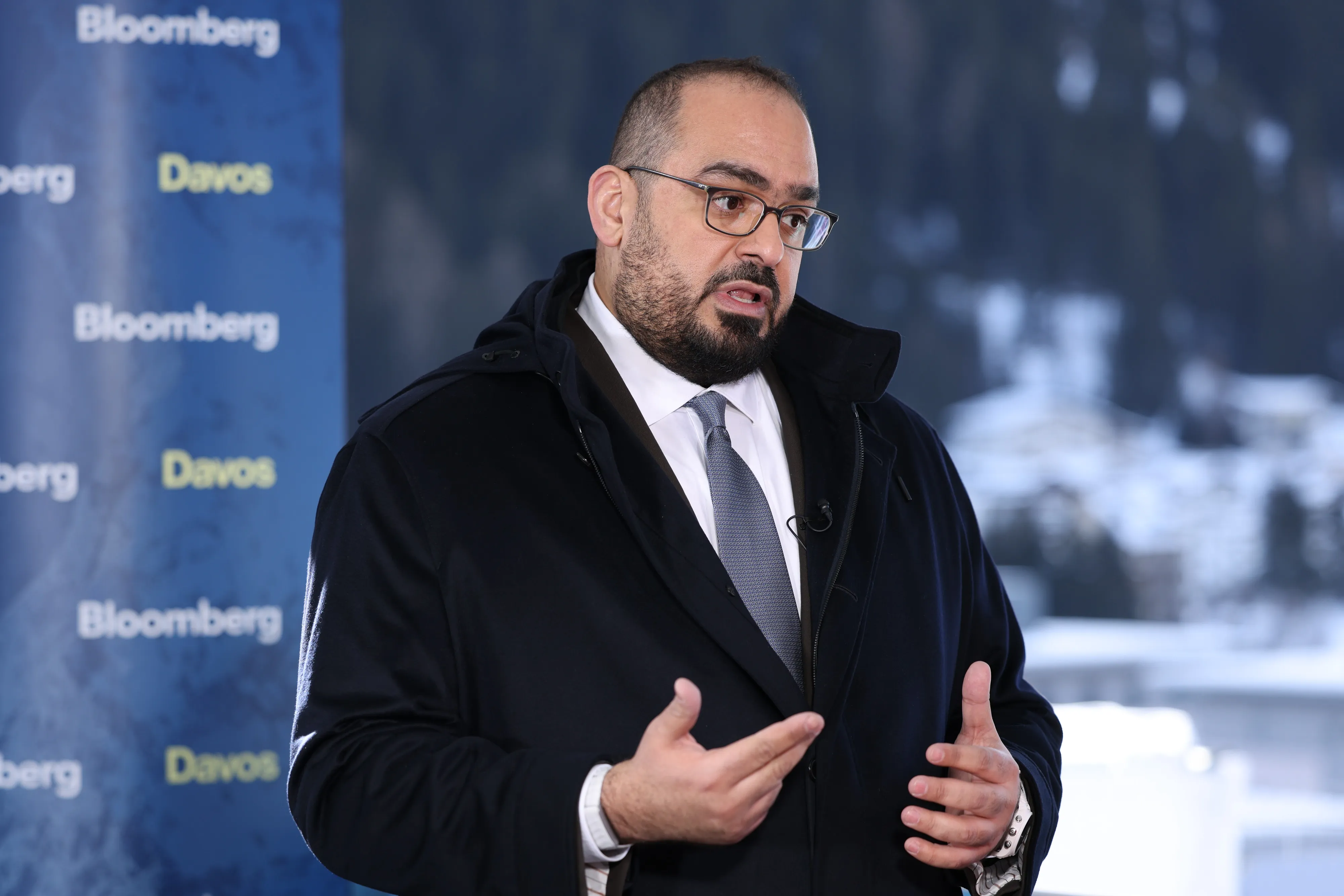 Faisal bin Fadhil Alibrahim during a Bloomberg Television interview in Davos, on Jan. 20.