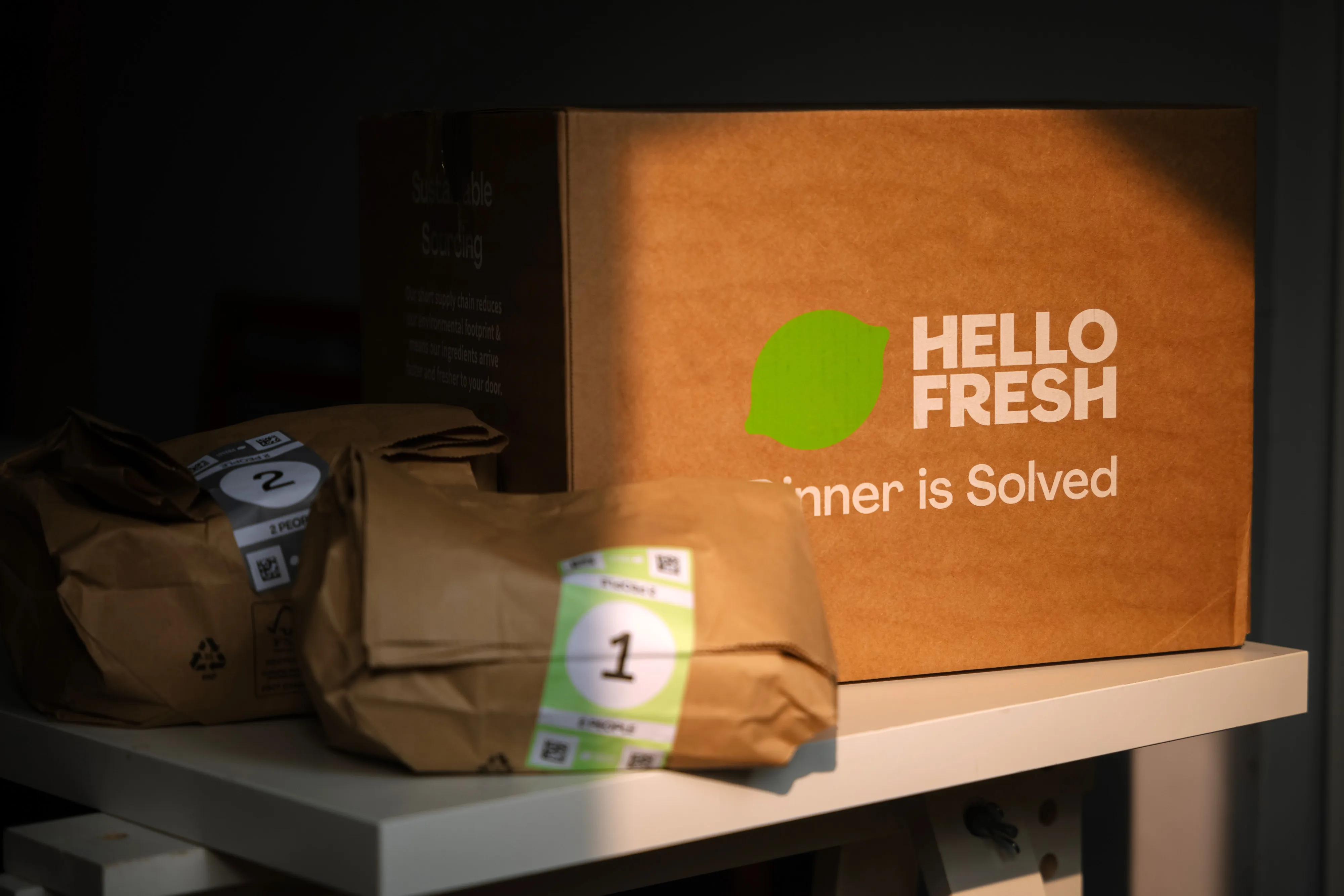 A meal-kit dinner delivery box from HelloFresh SE.