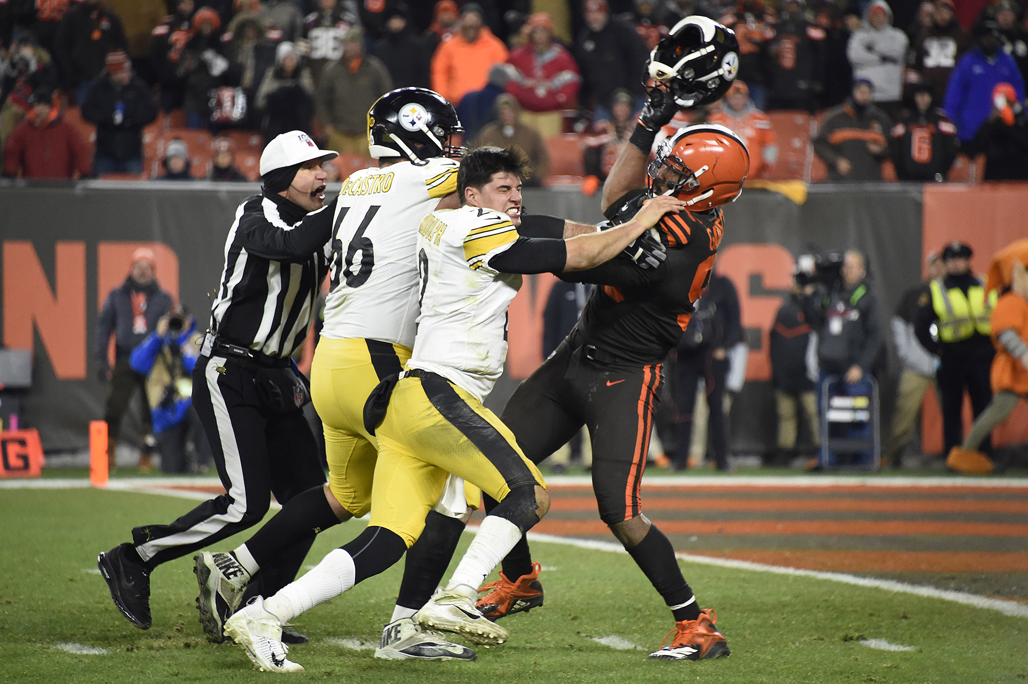 Browns Star Myles Garrett Suspended After Attacking Steelers