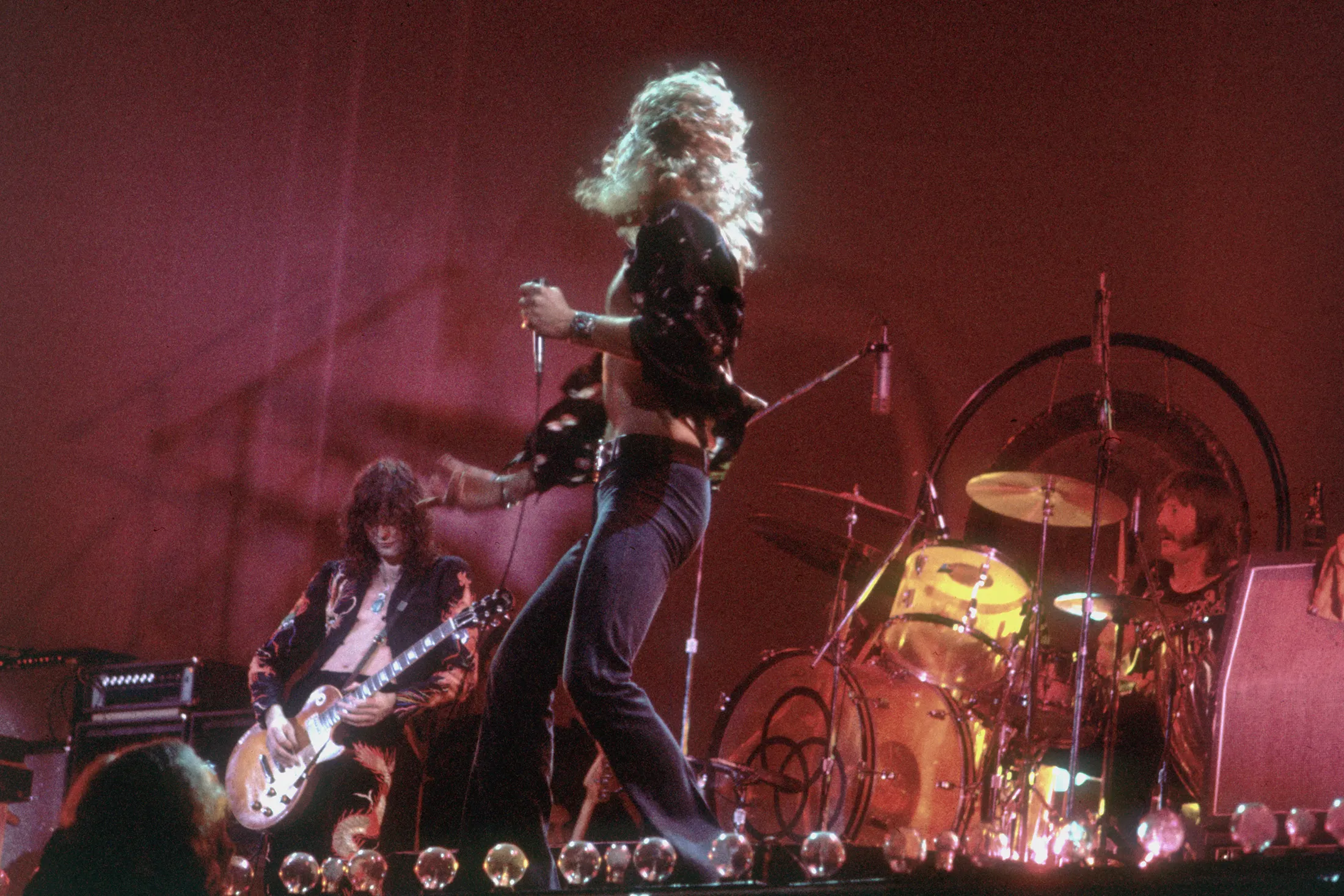 Led Zeppelin performs in 1977.