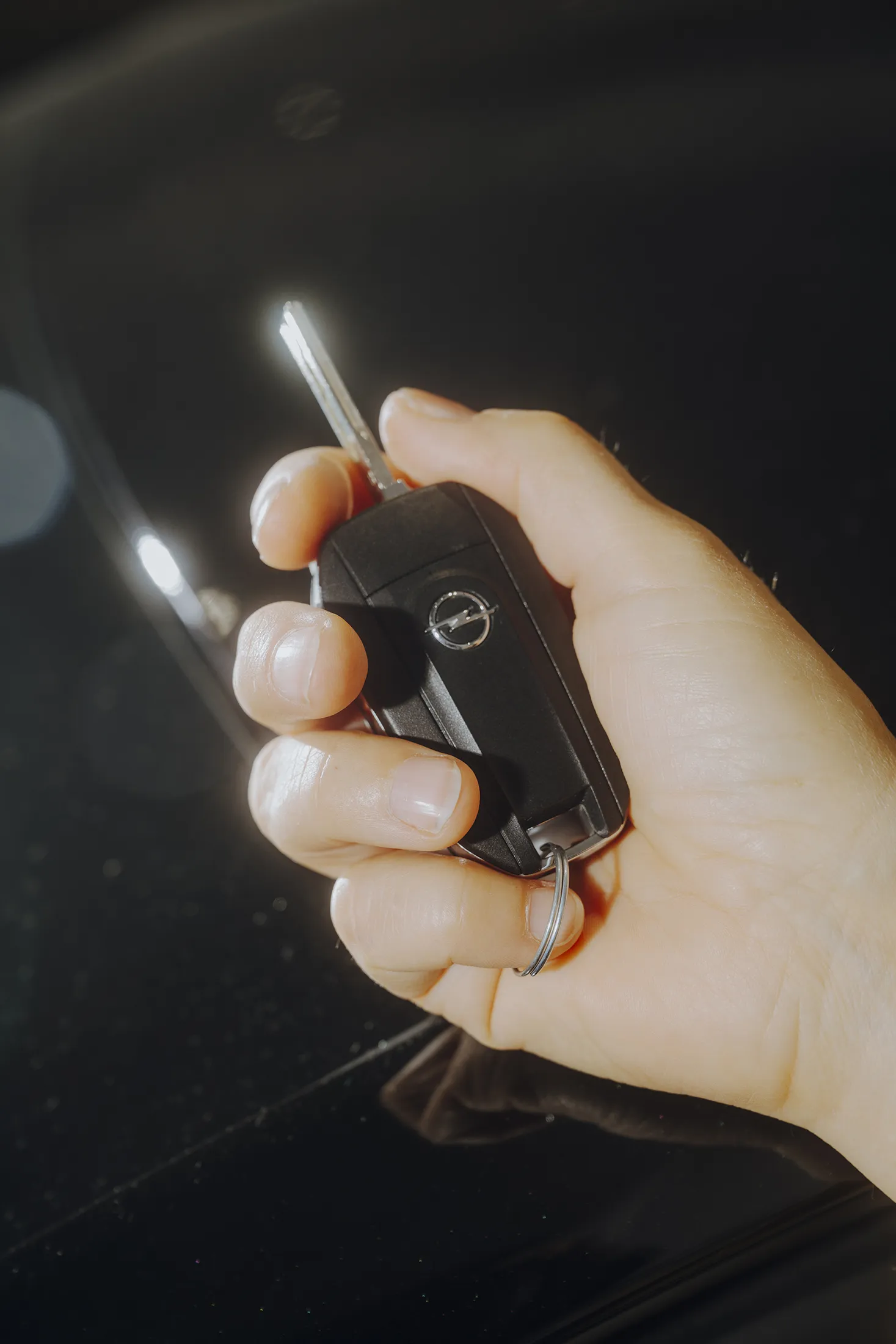 An Opel car key at the Auto Feix second-hand dealership in Bochum, Germany in November.