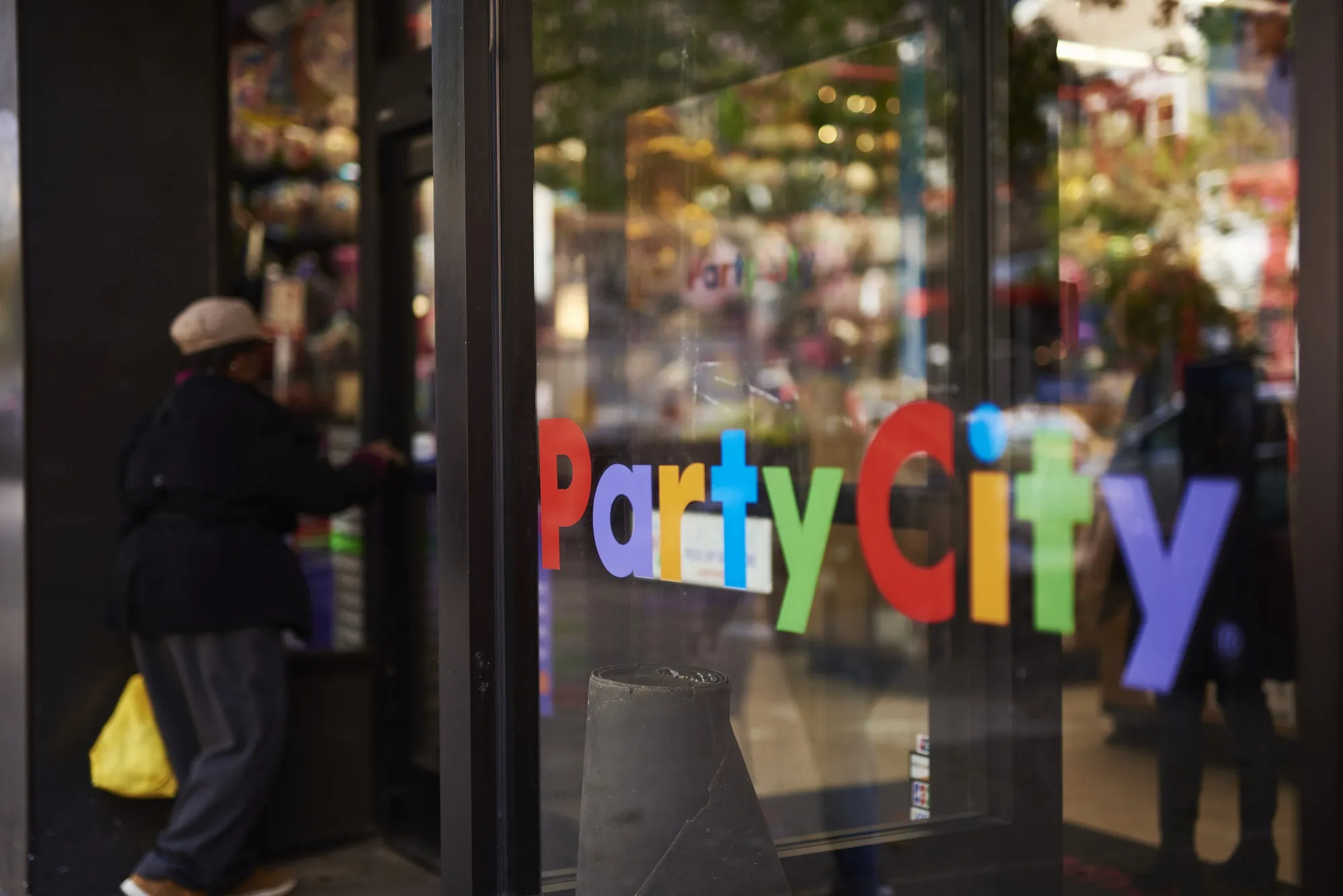 A shopper enters a Party City Holdco Inc. store in New York.