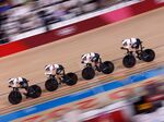 Germany's women break the record for the team pursuit.