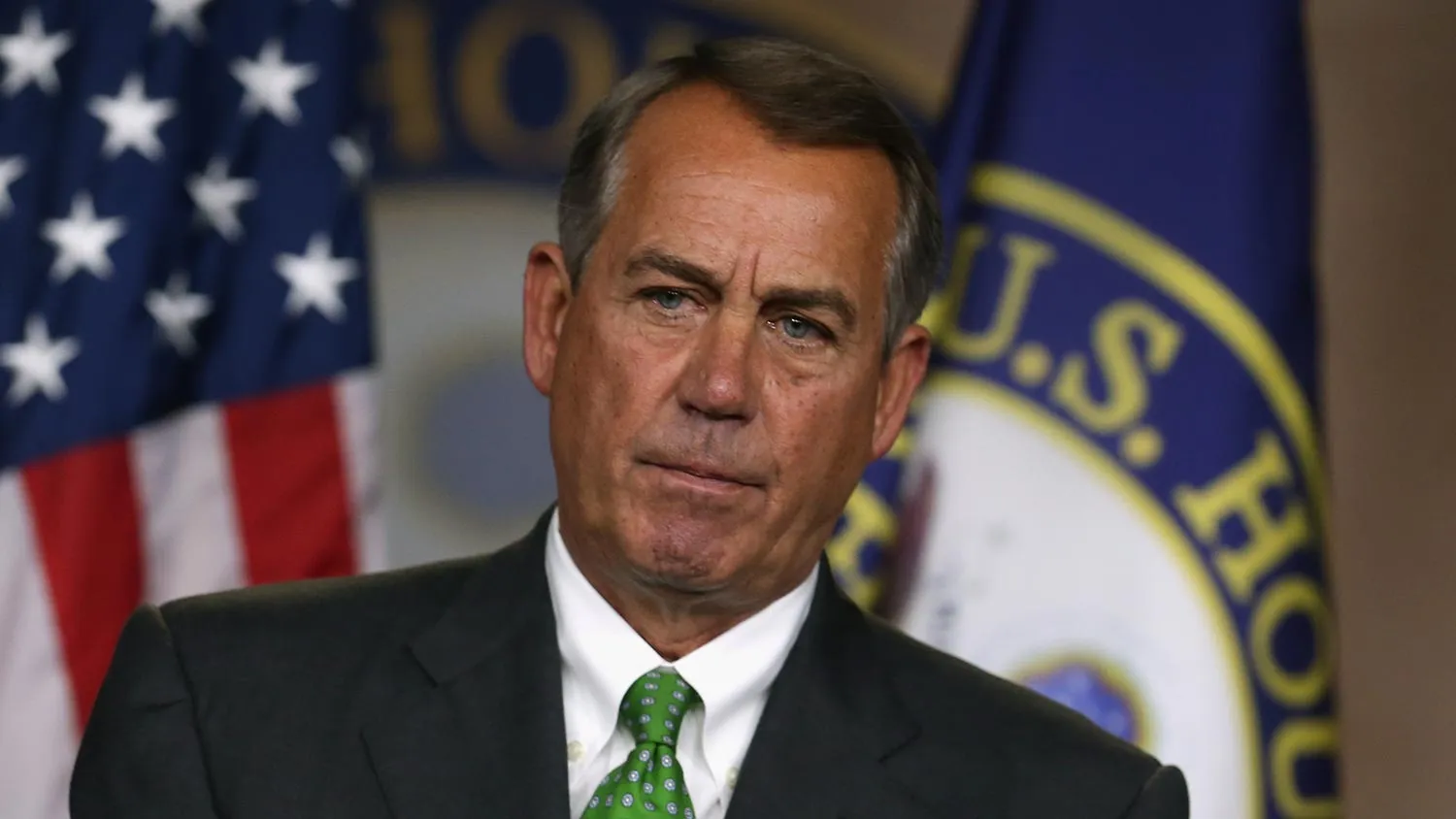 Speaker of the House John Boehner (R-OH) speaks to the media during his weekly briefing at the US Capitol, September 11, 2014 in Washington, DC. Speaker Boehner talked about President Obamas address to the nation last night regarding the terrorist group ISIS.
