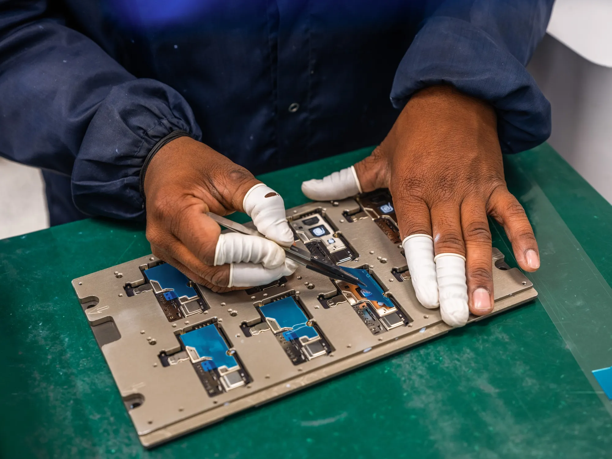 Production at a Dixon Technologies smartphone plant in Noida, India.