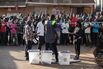 Electoral commission officials count votes in Kampala, Uganda