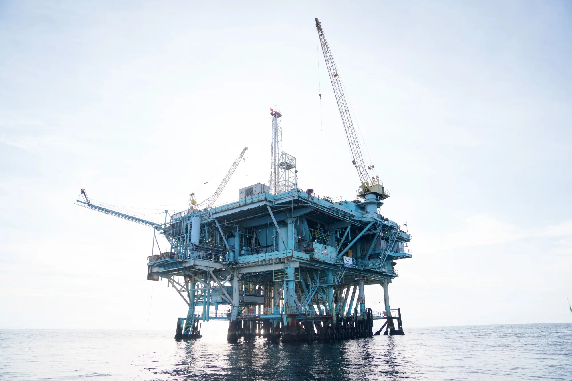 An oil and gas platform&nbsp;off the coast of Santa Barbara, California.