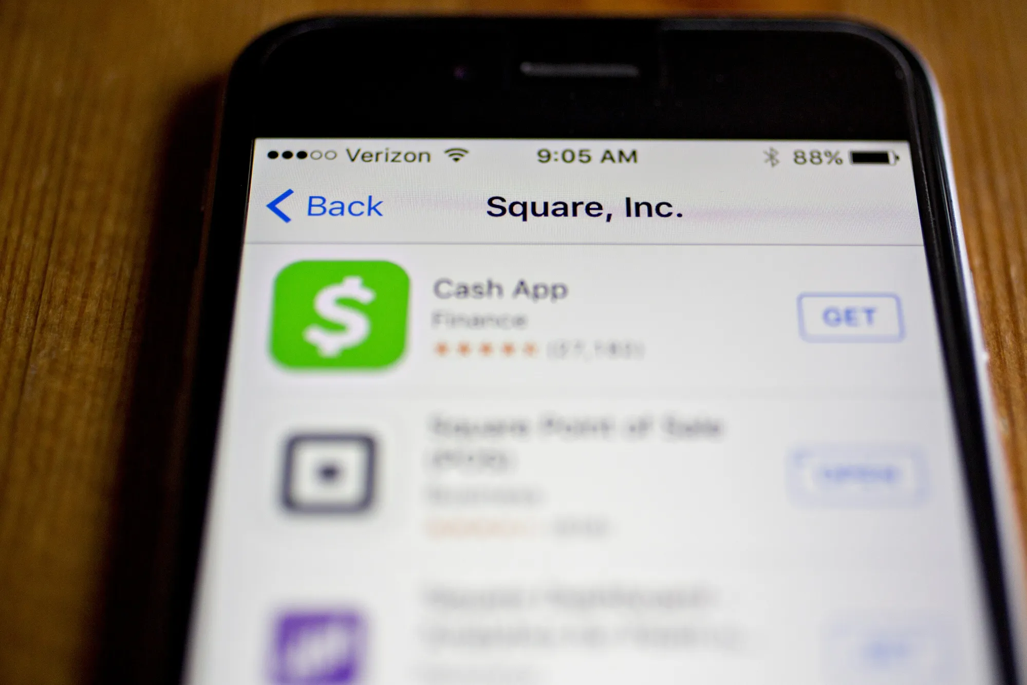 Square Inc. applications are seen in the App Store on an Apple Inc. iPhone in Washington, D.C., U.S.