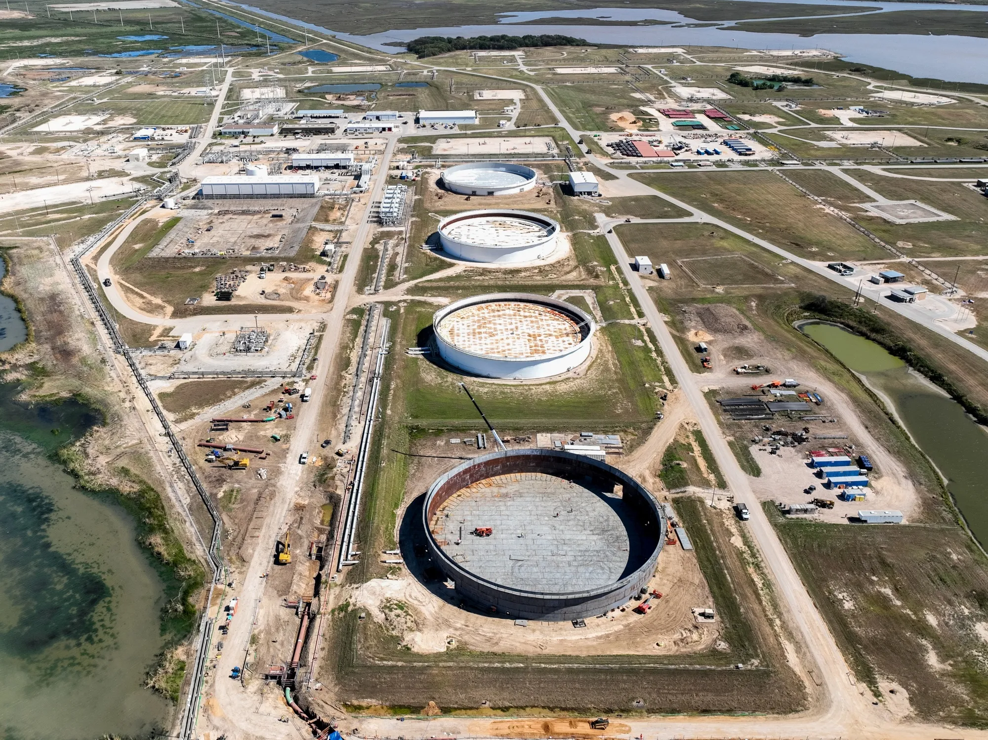The Strategic Petroleum Reserve storage at the Bryan Mound site&nbsp;in Freeport, Texas.&nbsp;