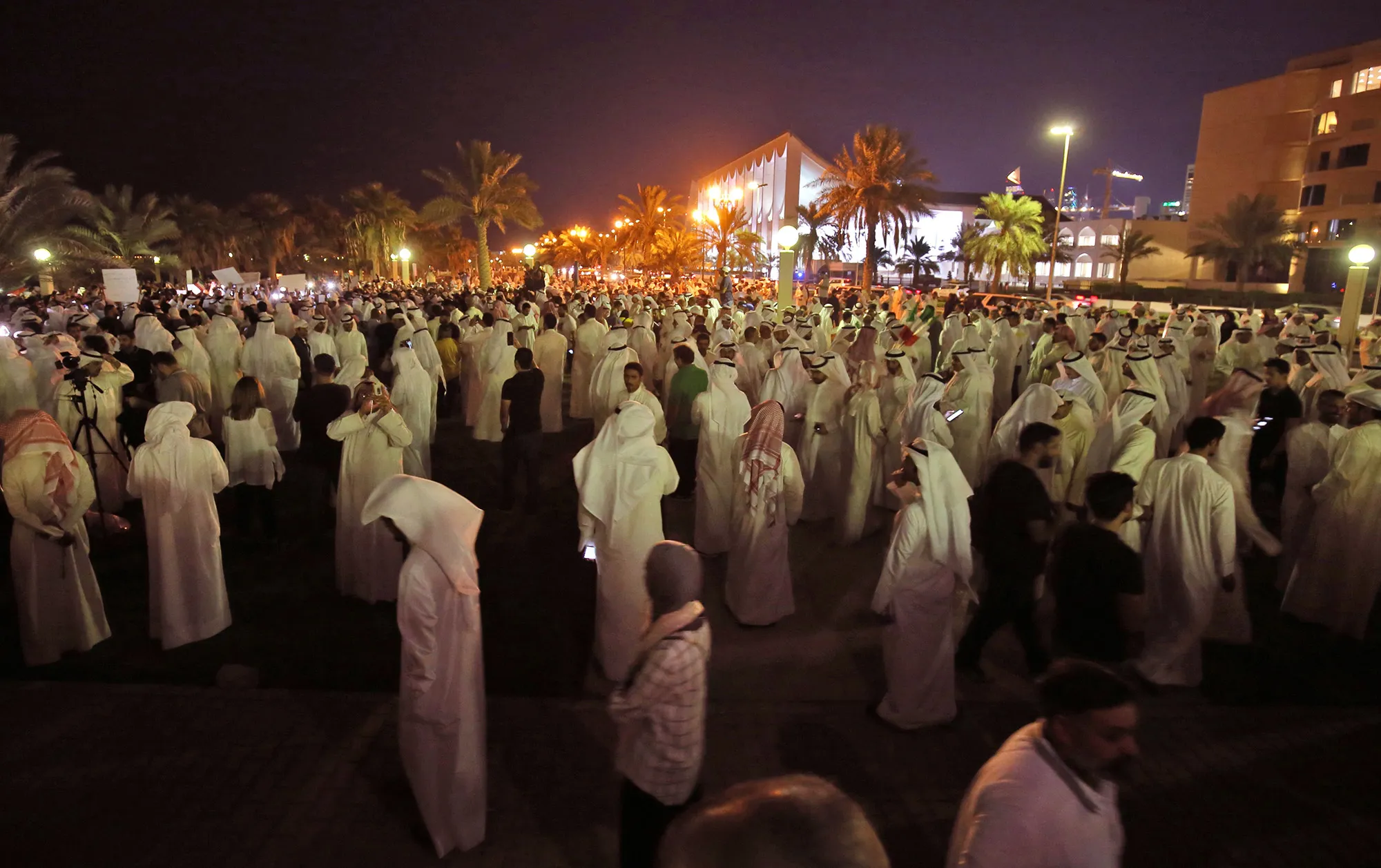 Kuwaiti demonstrators take part in a demonstration against corruption in Kuwait City.&nbsp;