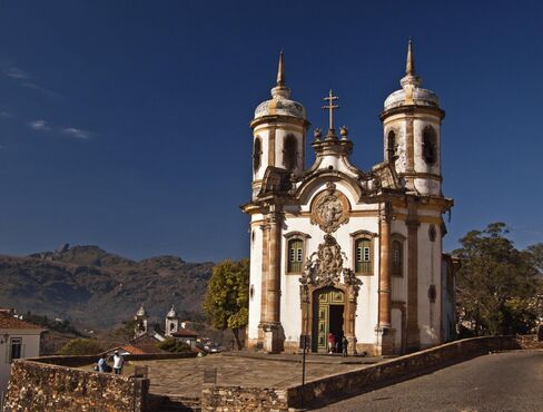 The Baroque church of Saint Francis of Assisi (1766) in Ouro Preto.