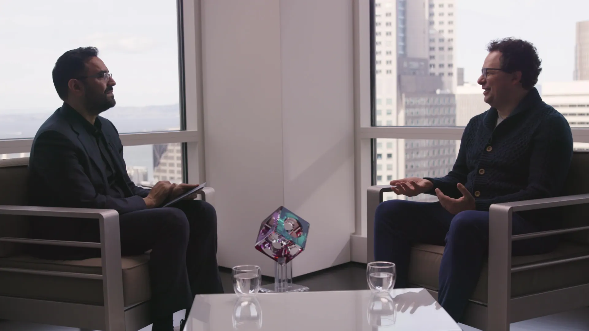 Anthropic Chief Executive Officer Dario Amodei, right, sits down with Azeem Azhar to discuss how to make AI safe—and whether it can be done.