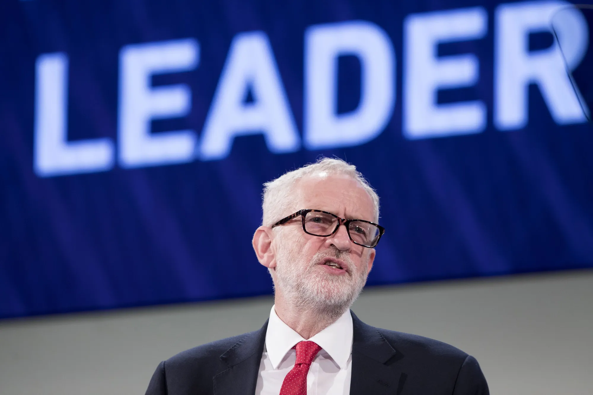 Jeremy Corbyn speak at the Confederation of British Industry annual conference in London.