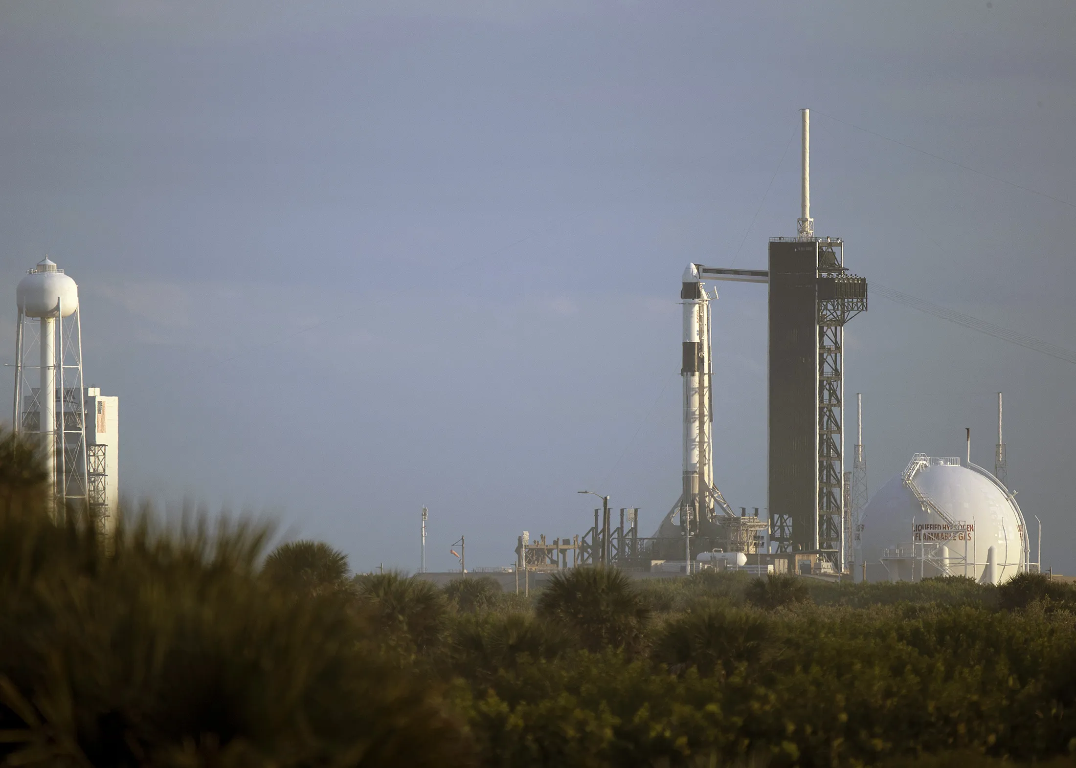 The SpaceX Falcon 9 rocket and Crew Dragon capsule on launch Pad 39A at NASA’s Kennedy Space Center in Cape Canaveral, Florida, on Nov. 1.
