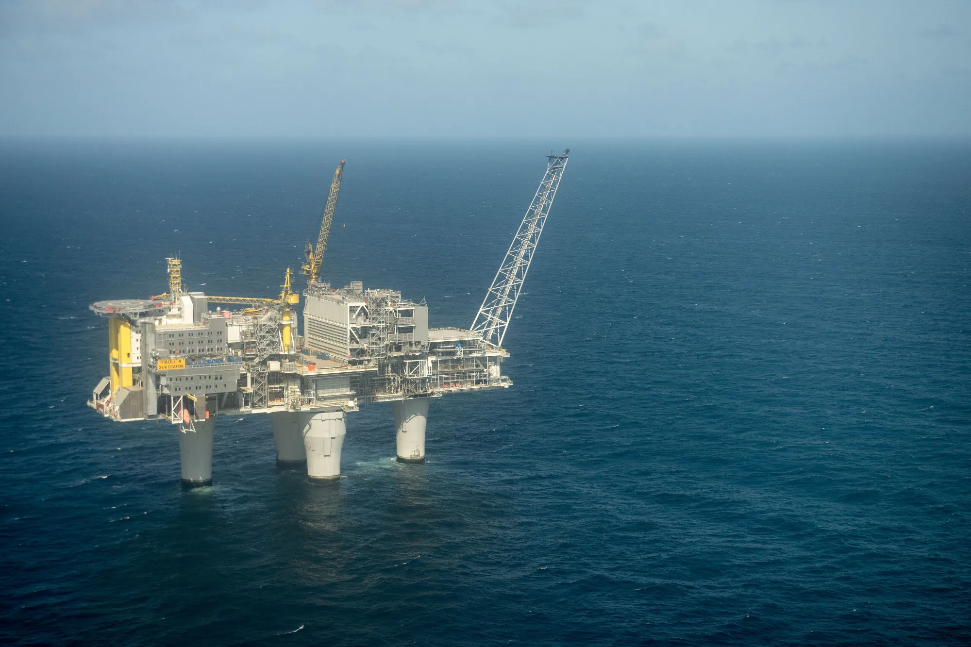 The Troll A natural gas platform in the North Sea, Norway.