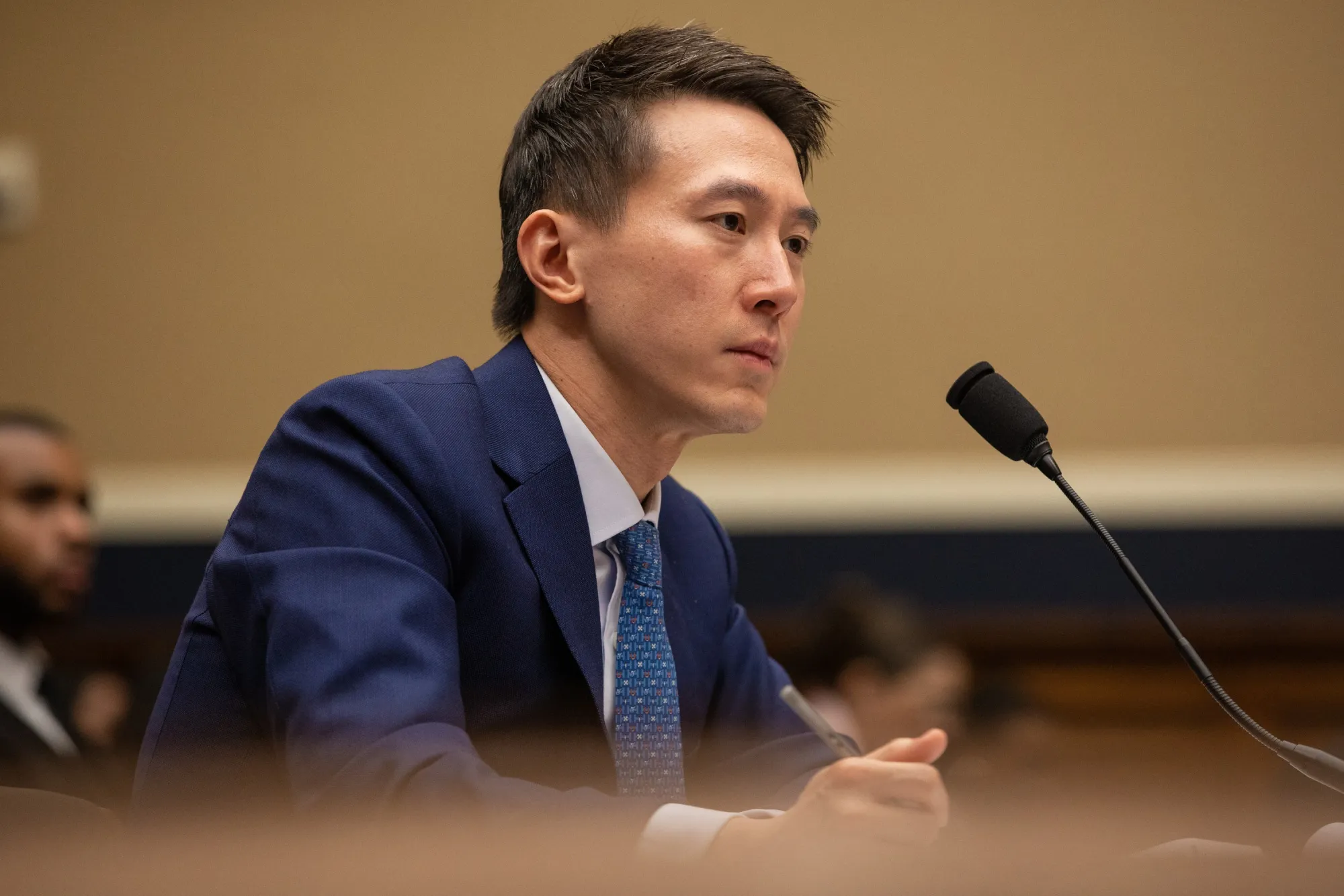 Shou Chew during a House Energy and Commerce Committee hearing in Washington, DC on March 23.