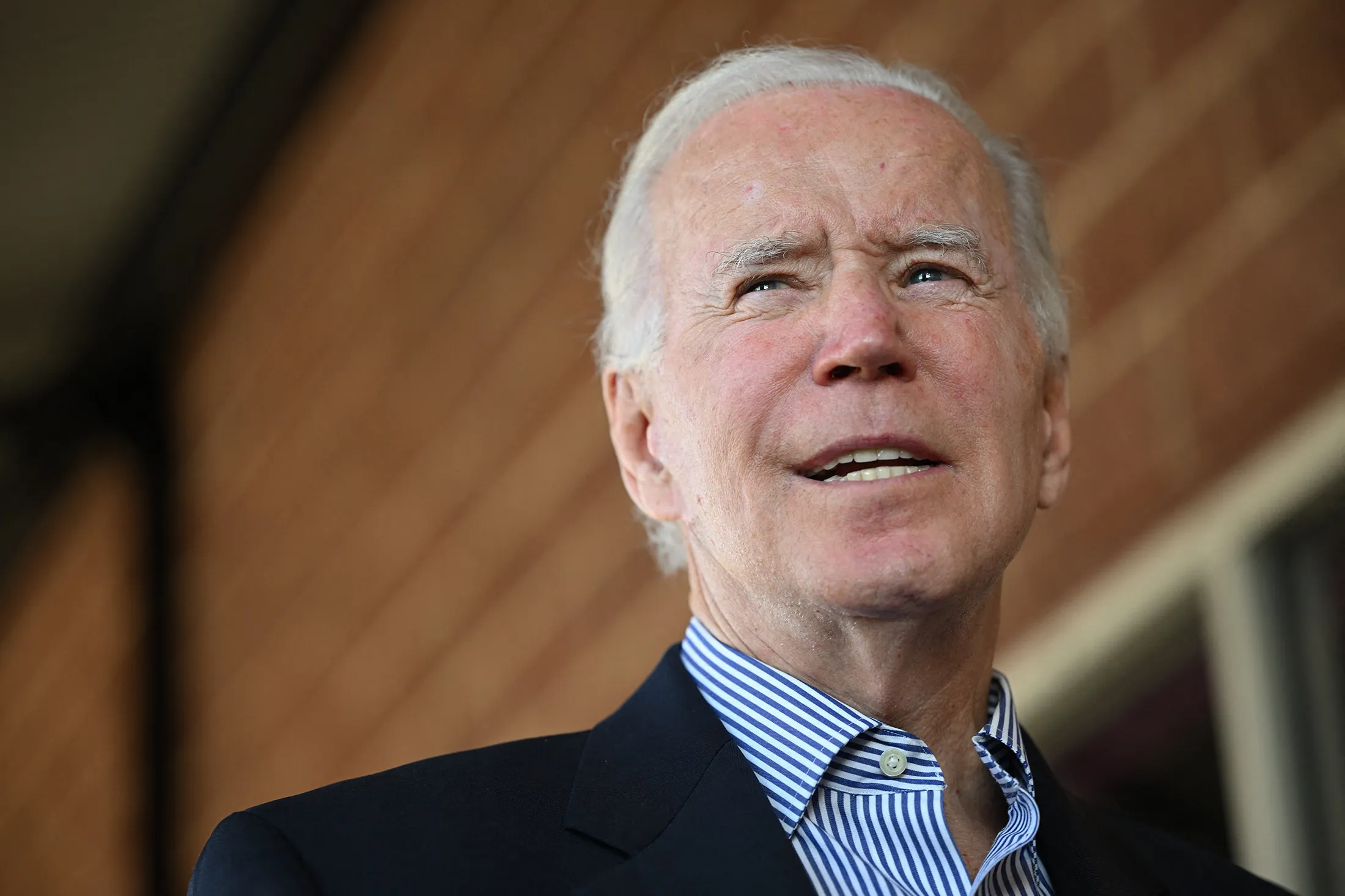 President Joe Biden speaks to the press after voting early in Wilmington, Delaware, on Oct.&nbsp;29.