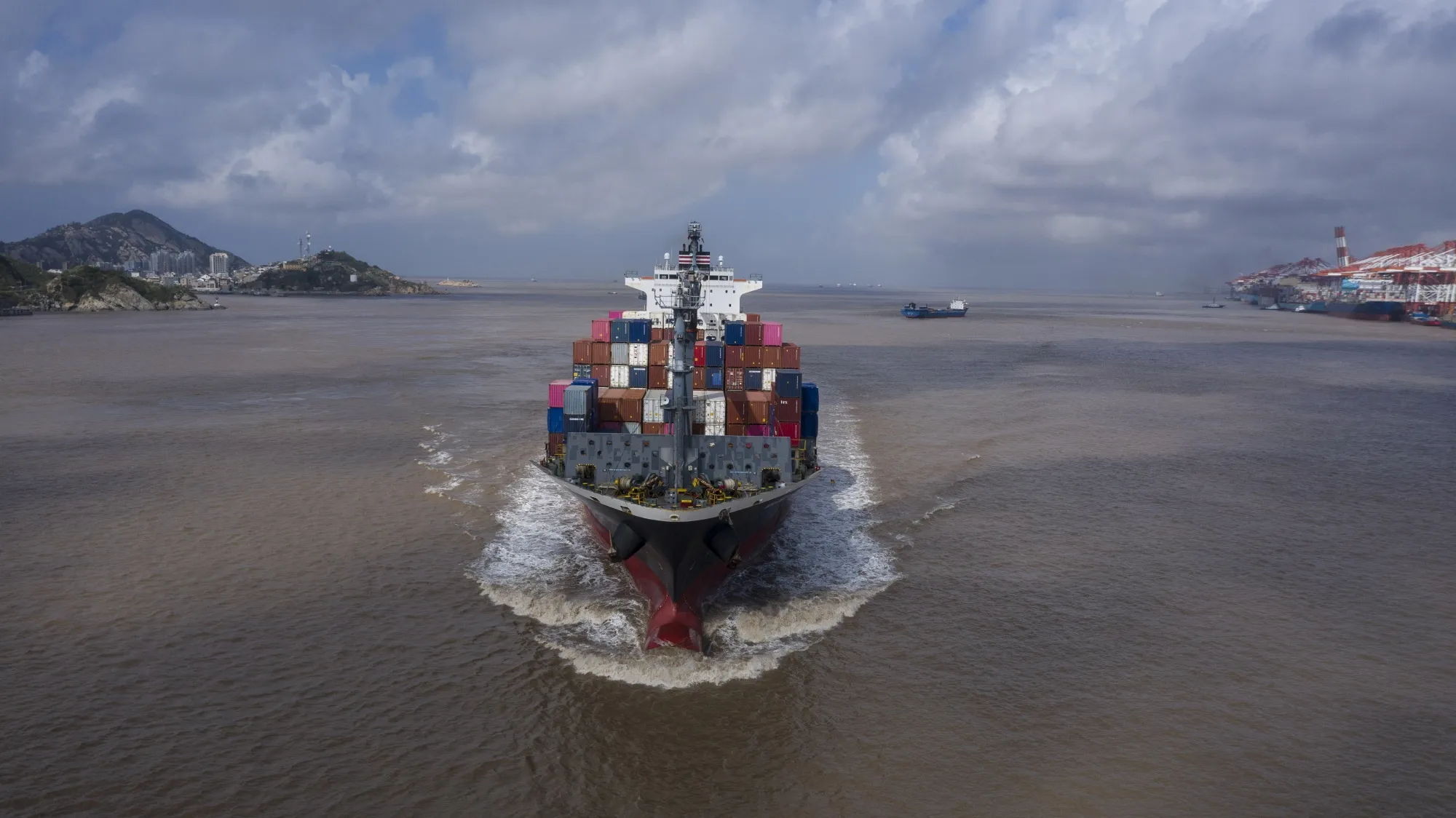 Views of the Yangshan Deepwater Port Ahead of China Trade Figures