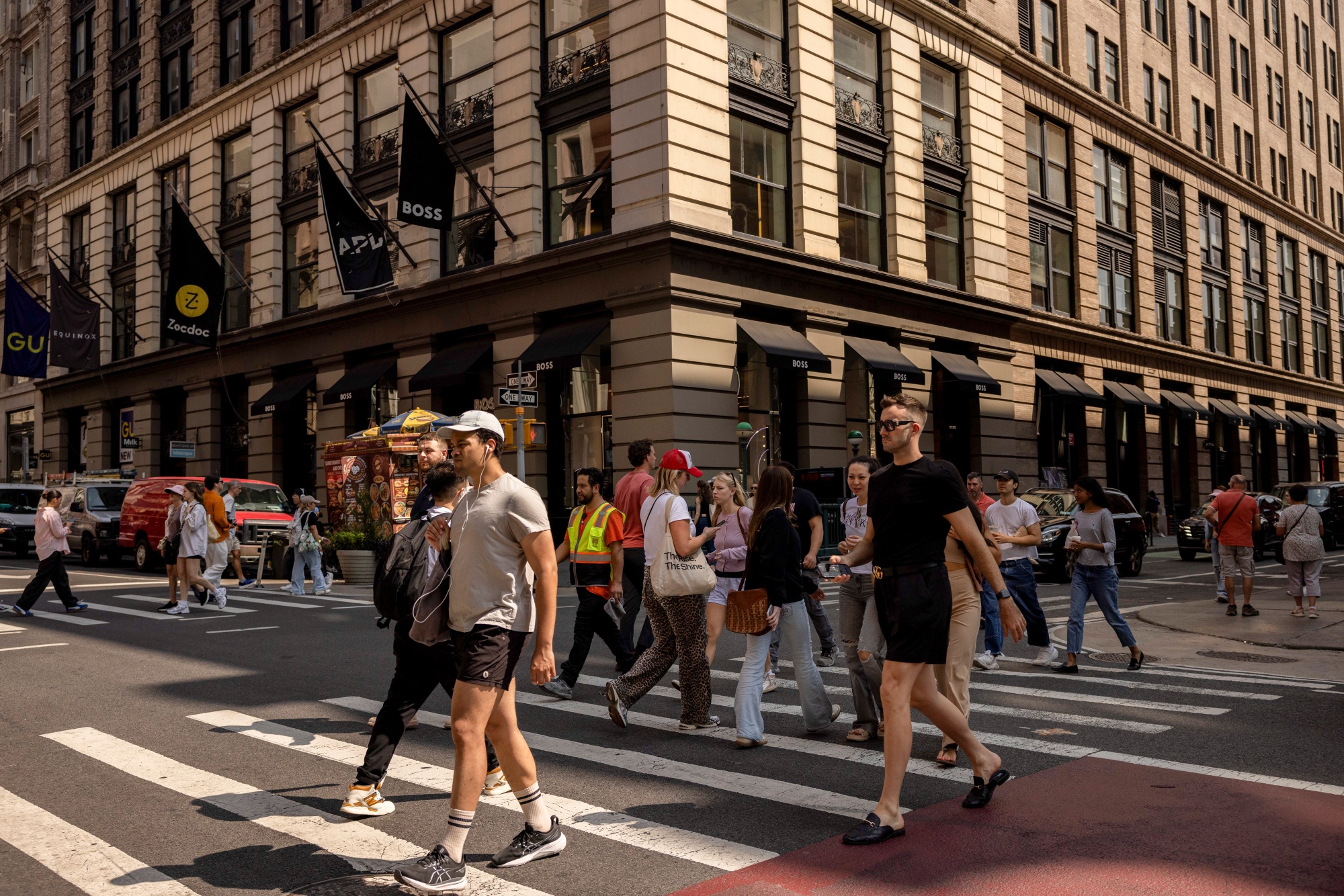 Shoppers in the Soho neighborhood of New York, US. 