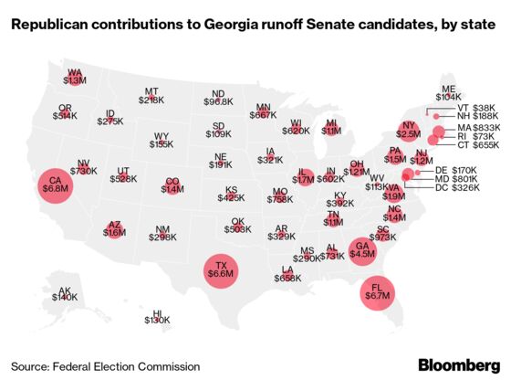 Georgia Senate Runoffs Fueled Mostly by Out-of-State Donors