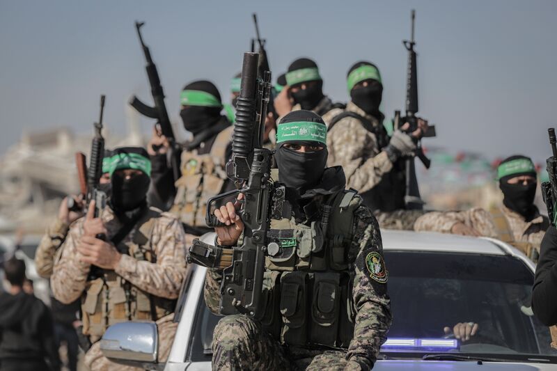 Hamas fighters in Khan Yunis, southern Gaza