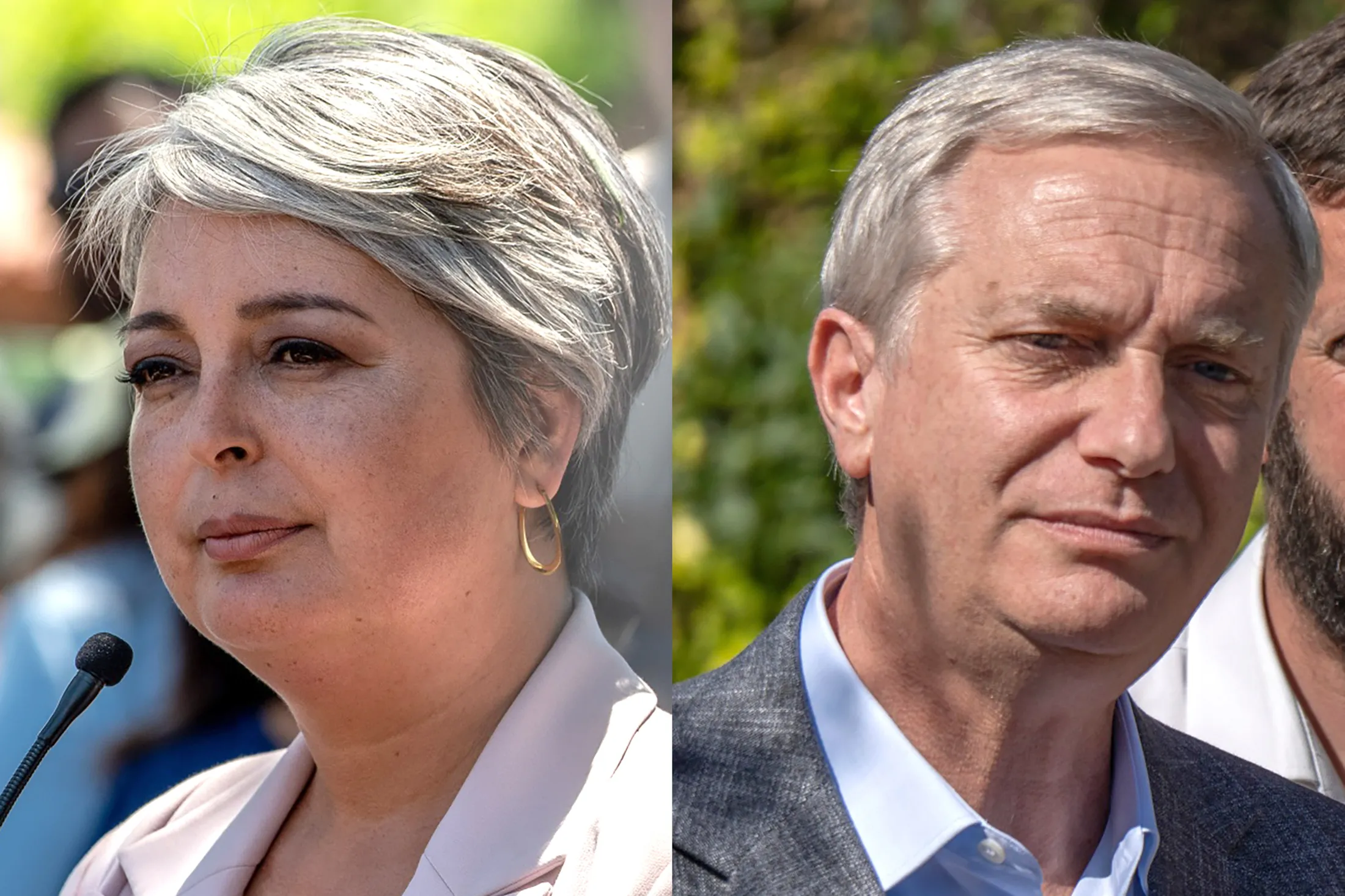 Jeannette Jara, izquierda, y José Antonio Kast