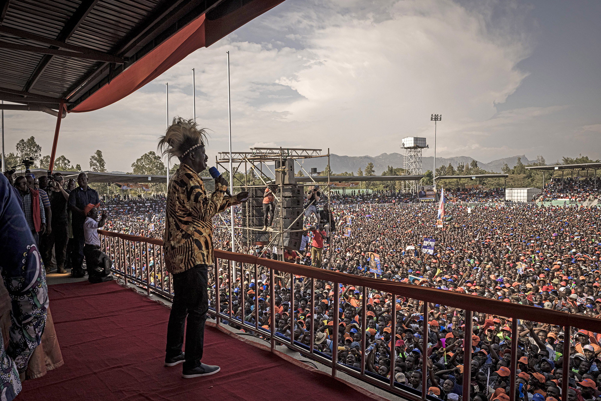 Raila Odinga during a campaign rally in Jomo Kenyatta International Stadium in Kisumu, on Aug. 4.