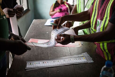 Ballot Papers In A Polling Station