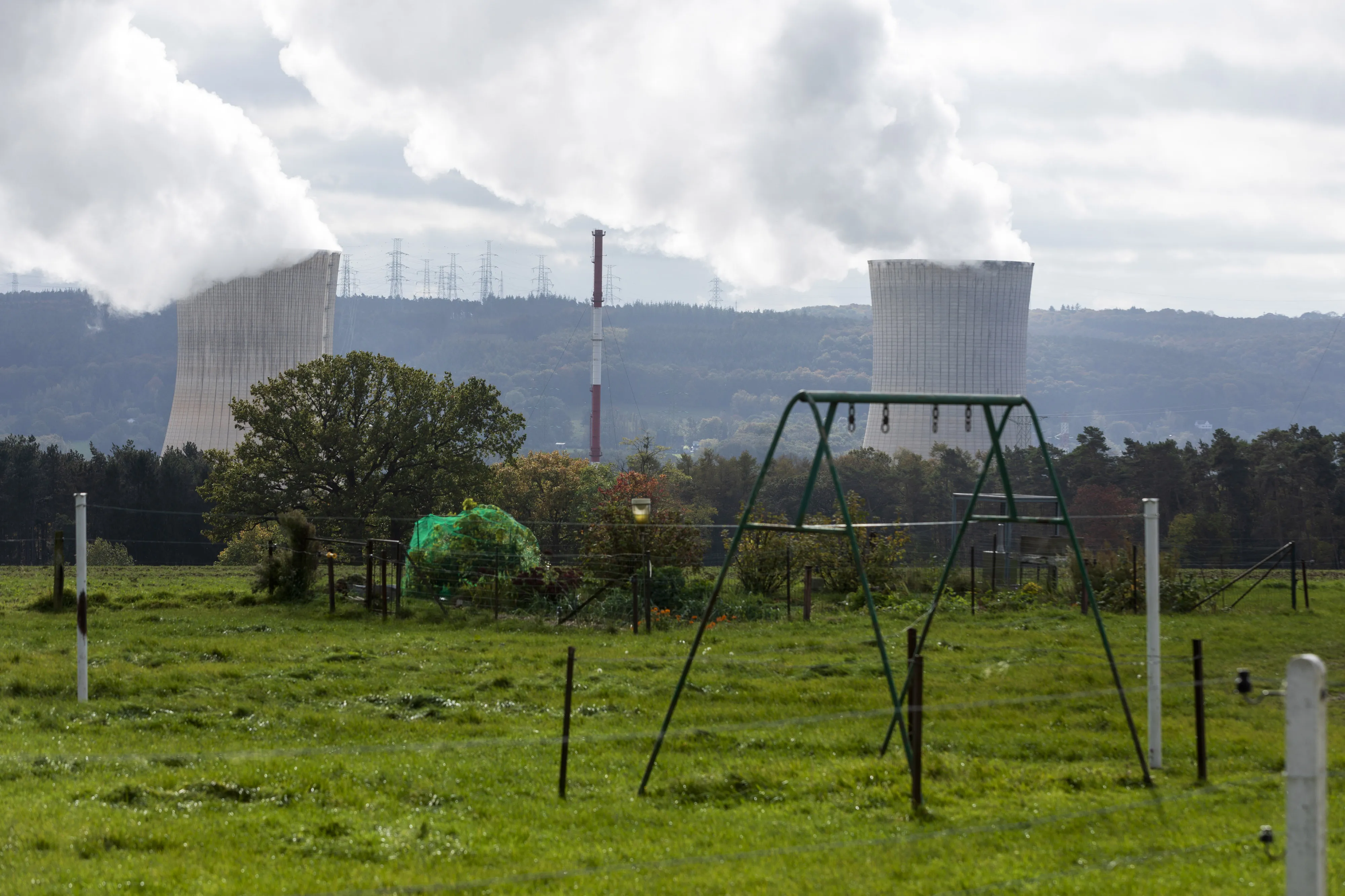 Cooling towers at the Tihange nuclear power station&nbsp;in Huy, Belgium.