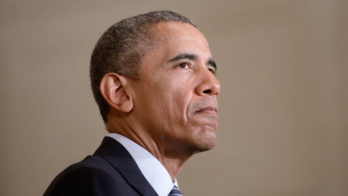 U.S President Barack Obama pauses while speaking about the Clean Power Plan during an event in the East Room of the White House in Washington, D.C., U.S., on Monday, Aug. 3, 2015.
