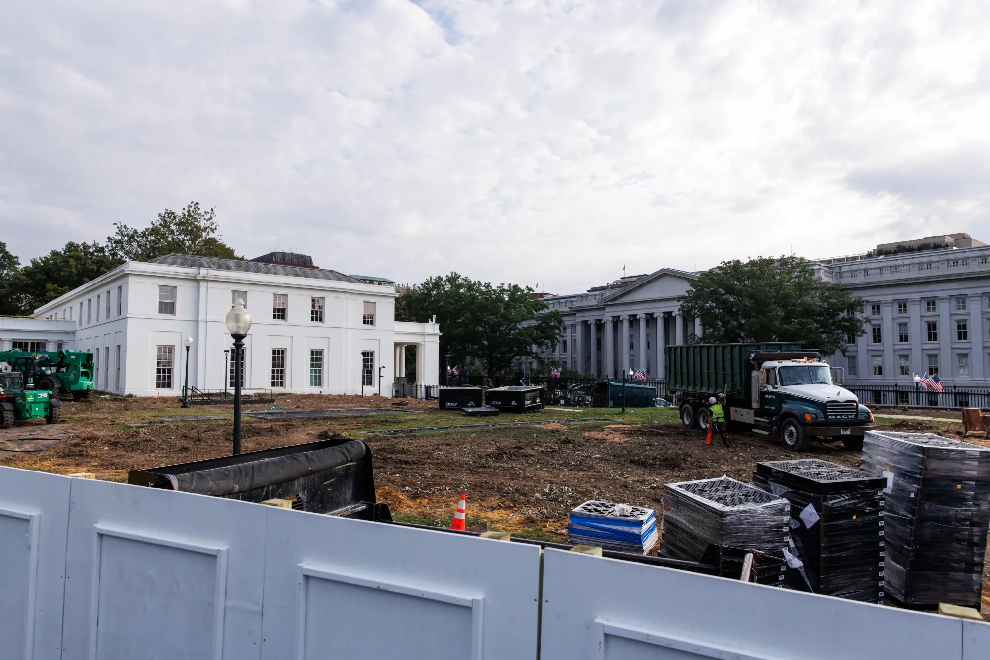 Construction continues on&nbsp;President Donald Trump's ballroom extension at the White House in Washington. President Trump said that he and private donors will pay for the $200 million, 900-person capacity ballroom extension to the White House.&nbsp;