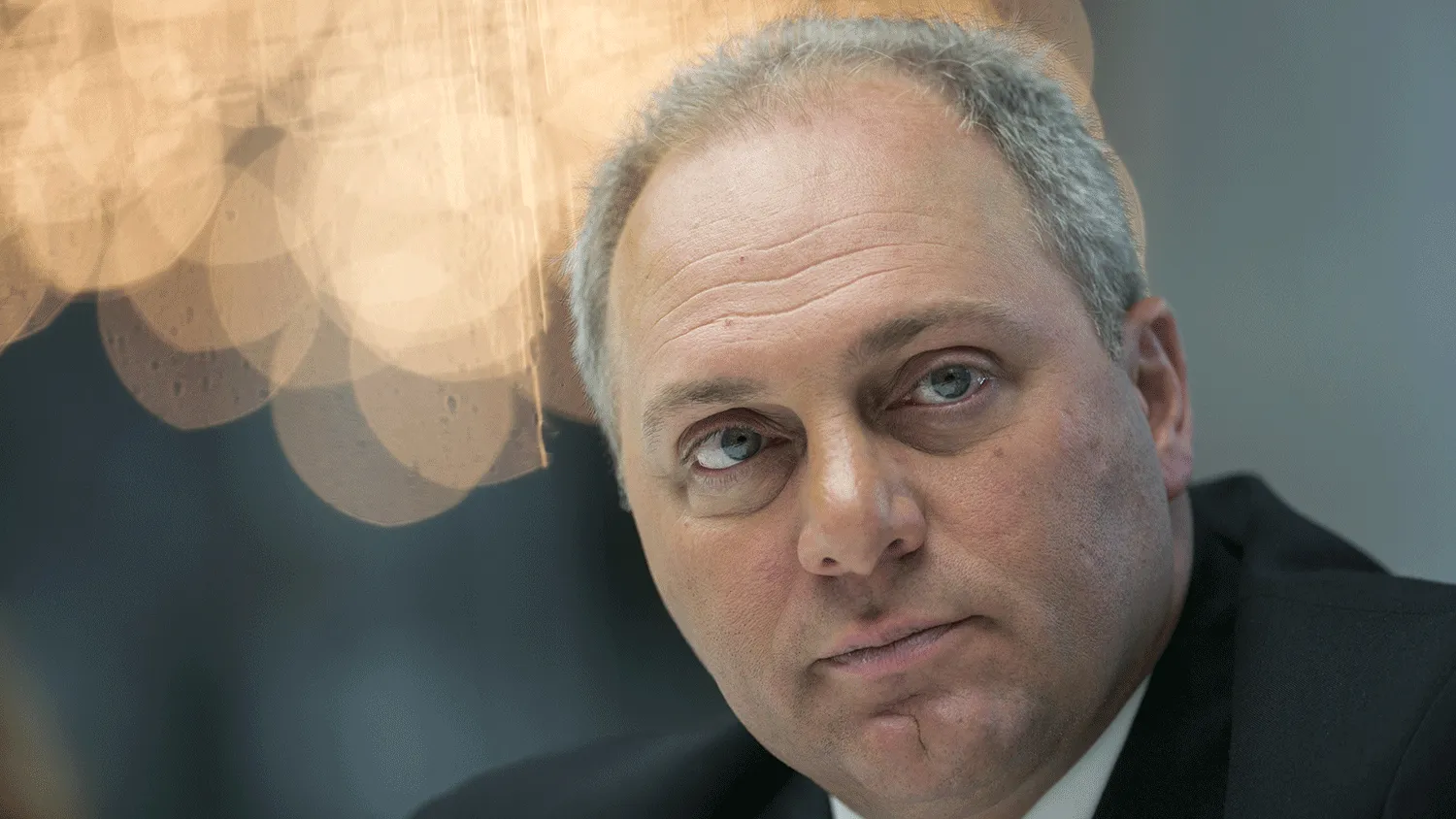 House Majority Whip Steve Scalise, a Republican from Louisiana, listens during an interview in New York, U.S., on Wednesday, Oct. 8, 2014. Debt ceilings are hit because of spending problems in Washington and 'to increase the debt ceiling it ought to be tied to reforms that finally solve the spending problem,' Scalise said.
