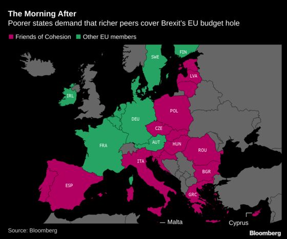 Brexit Hangover Kicks In for EU Leaders Debating Budget Gap