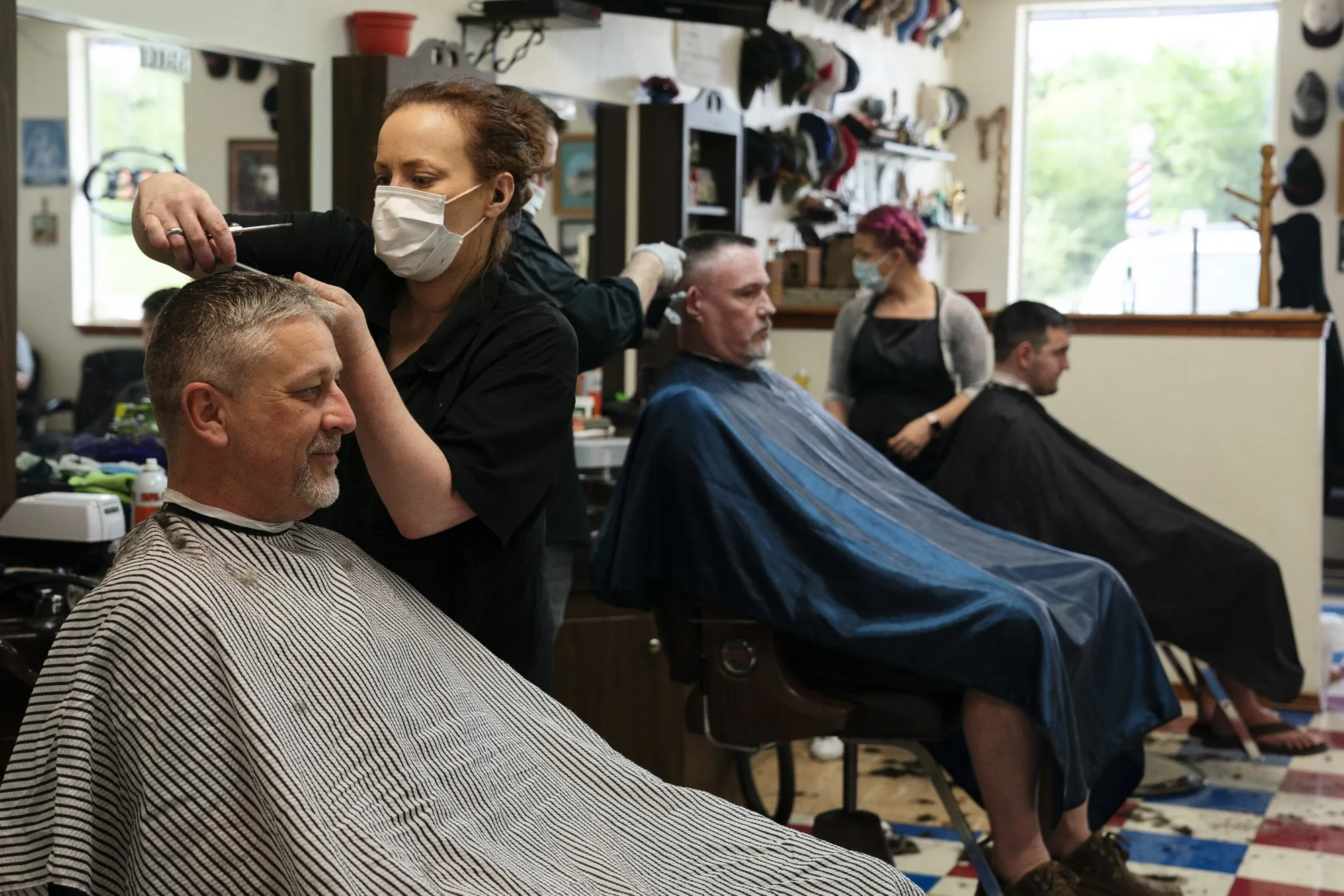 A barbershop in Oklahoma on Friday, April 24, 2020.&nbsp;